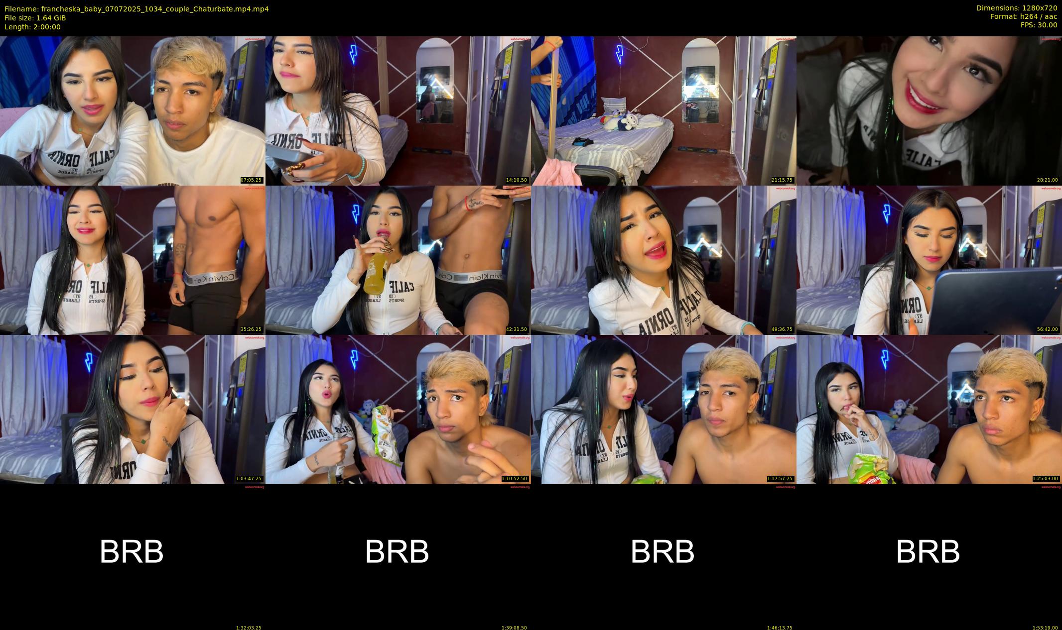 francheska_baby — 120 minute Chaturbate couple cam show recording, 720p, Jul 7, 2025
