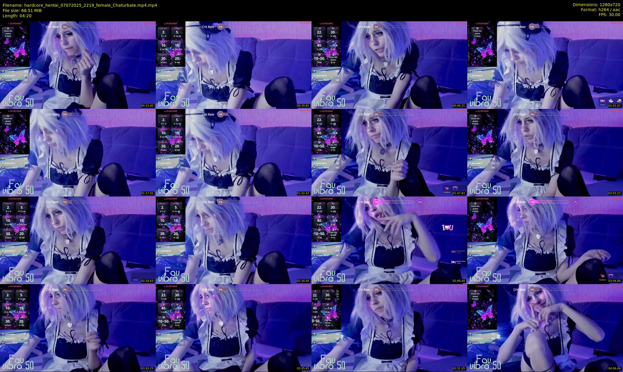 hardcore_hentai — 5 minute Chaturbate female cam show recording, 720p, Jul 7, 2025