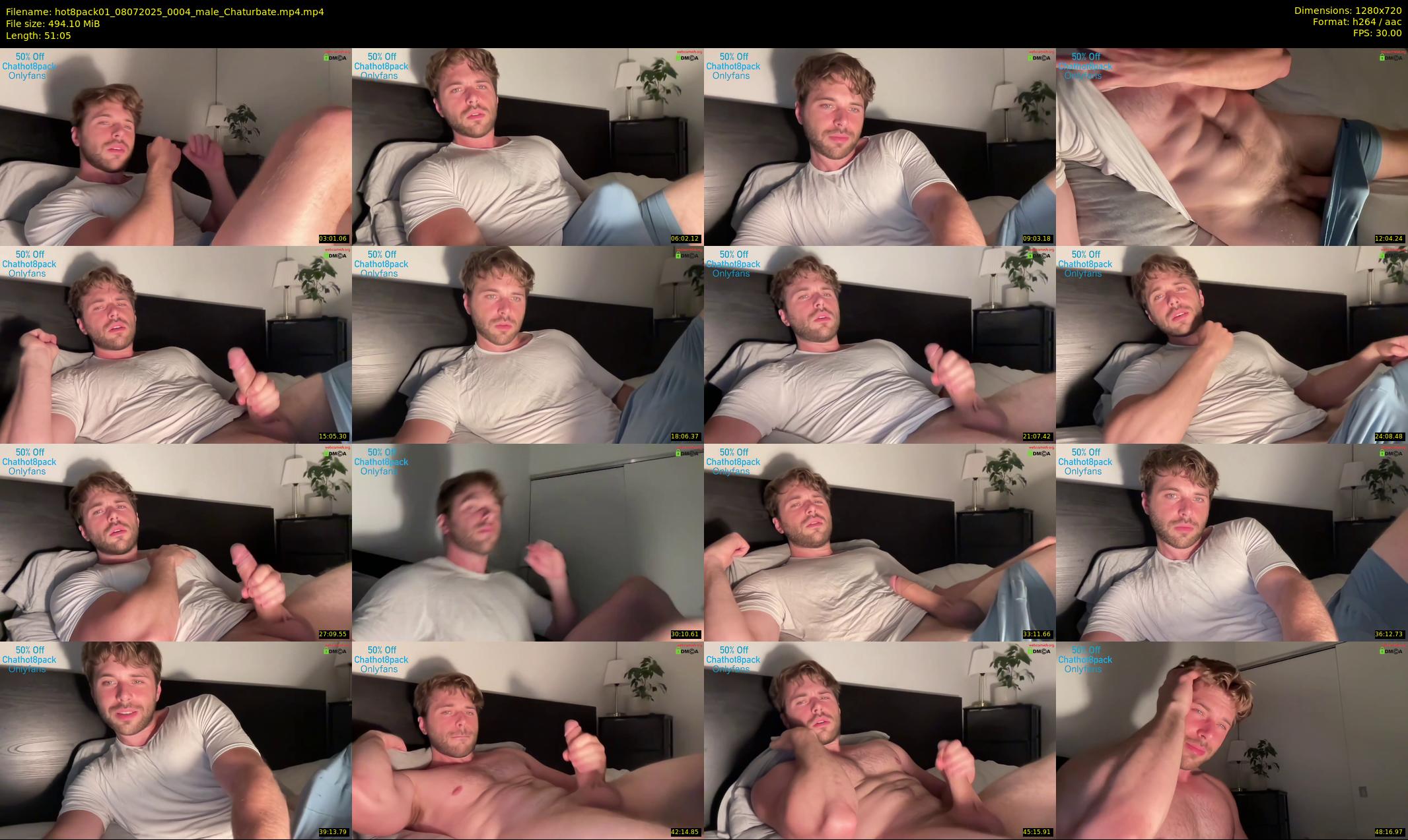 hot8pack01 — 52 minute Chaturbate male cam show recording, 720p, Jul 8, 2025