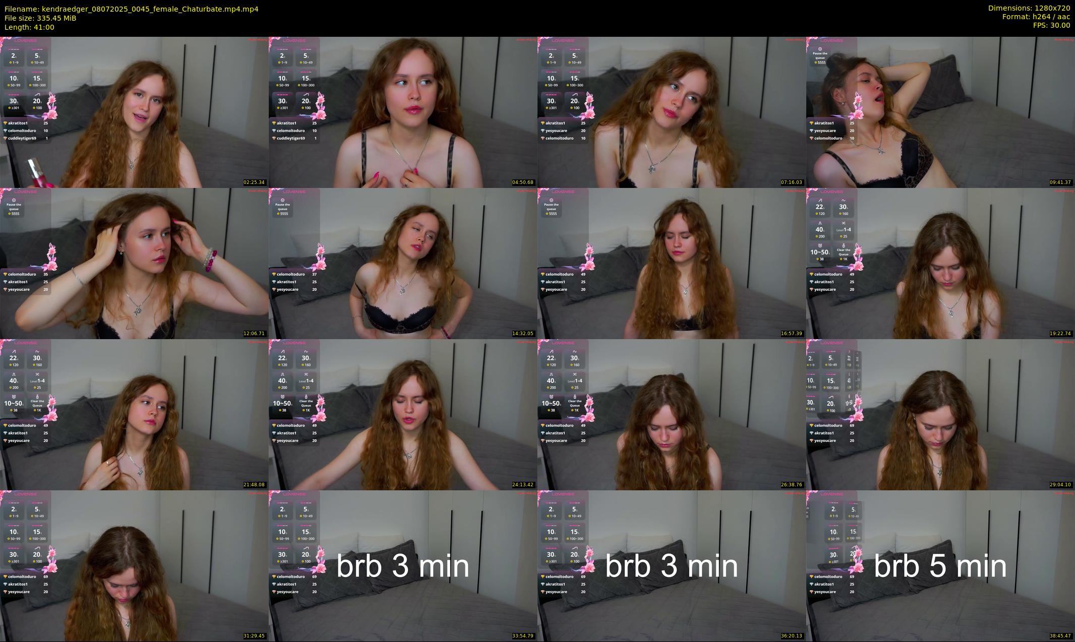 kendraedger — 41 minute Chaturbate female cam show recording, 720p, Jul 8, 2025