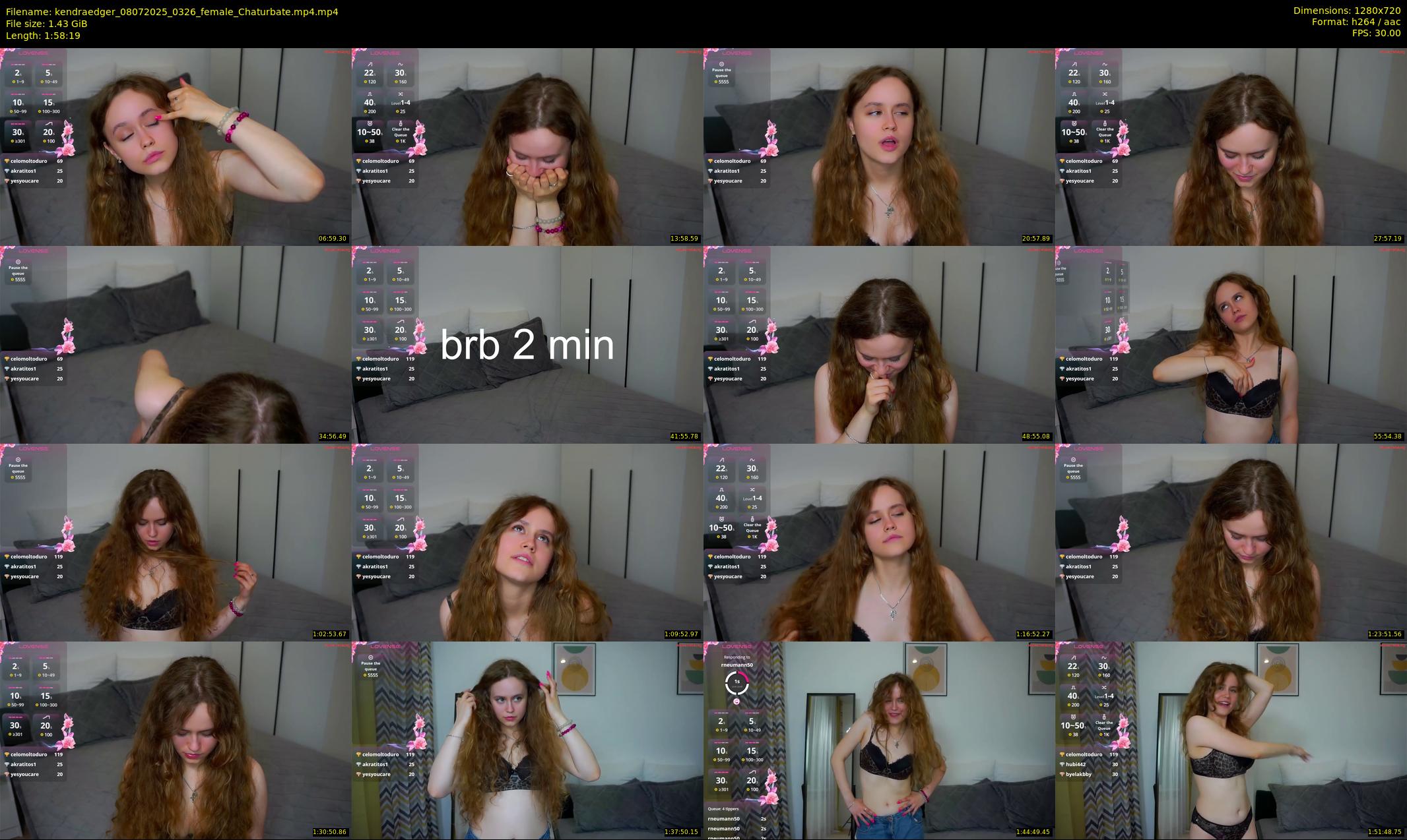 kendraedger — 119 minute Chaturbate female cam show recording, 720p, Jul 8, 2025