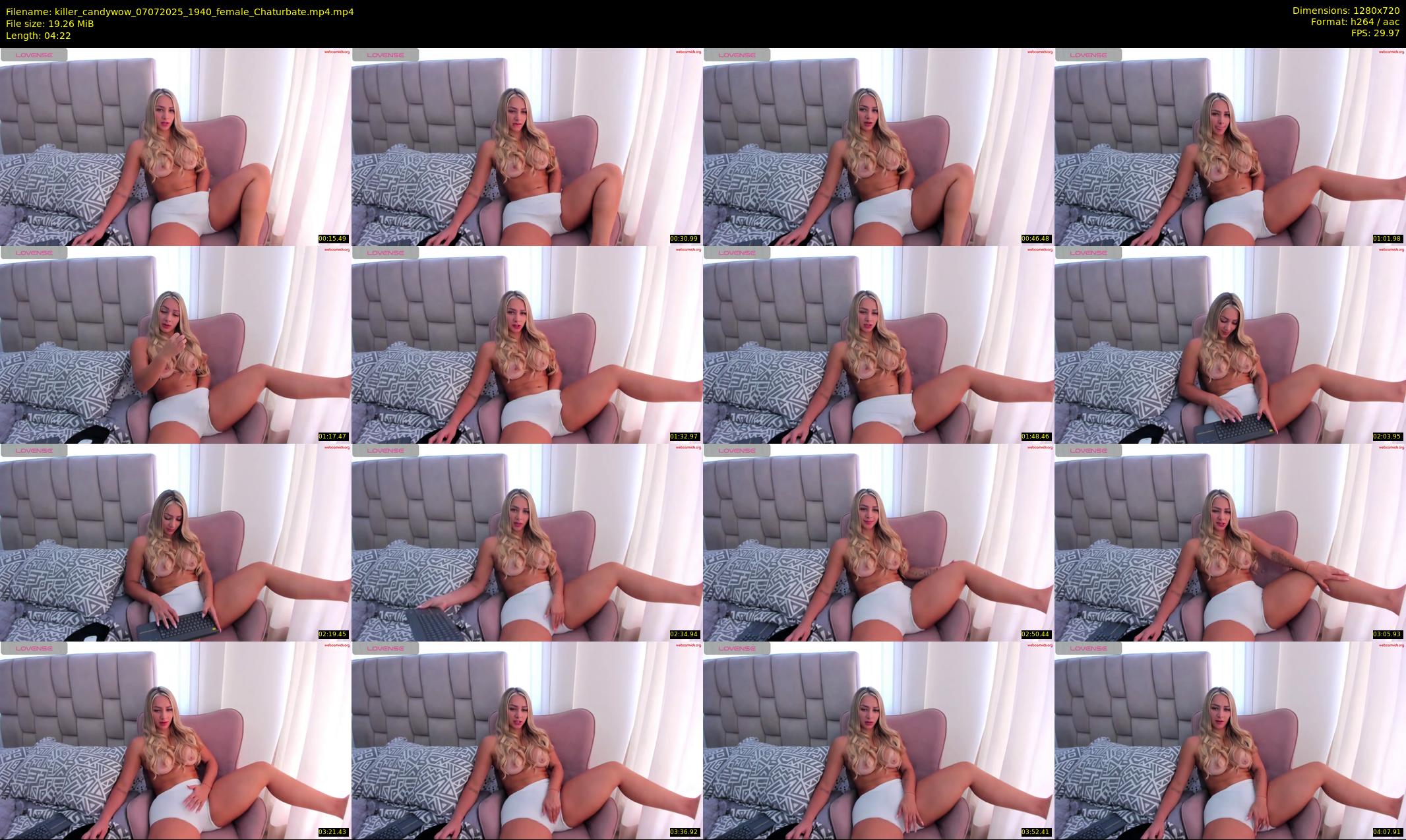 killer_candywow — 5 minute Chaturbate female cam show recording, 720p, Jul 7, 2025