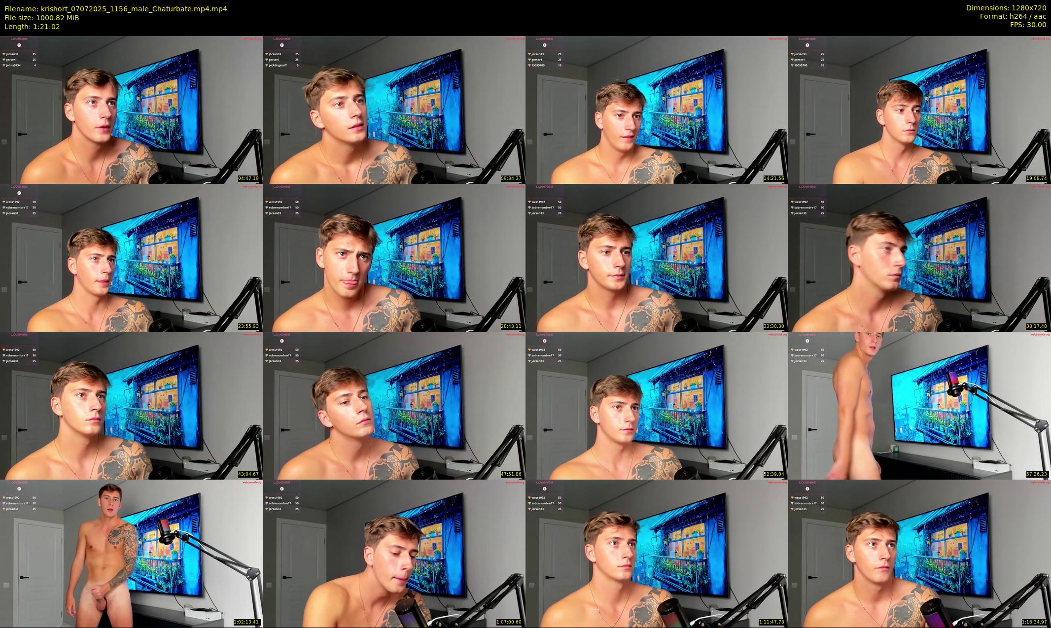 krishort — 82 minute Chaturbate male cam show recording, 720p, Jul 7, 2025