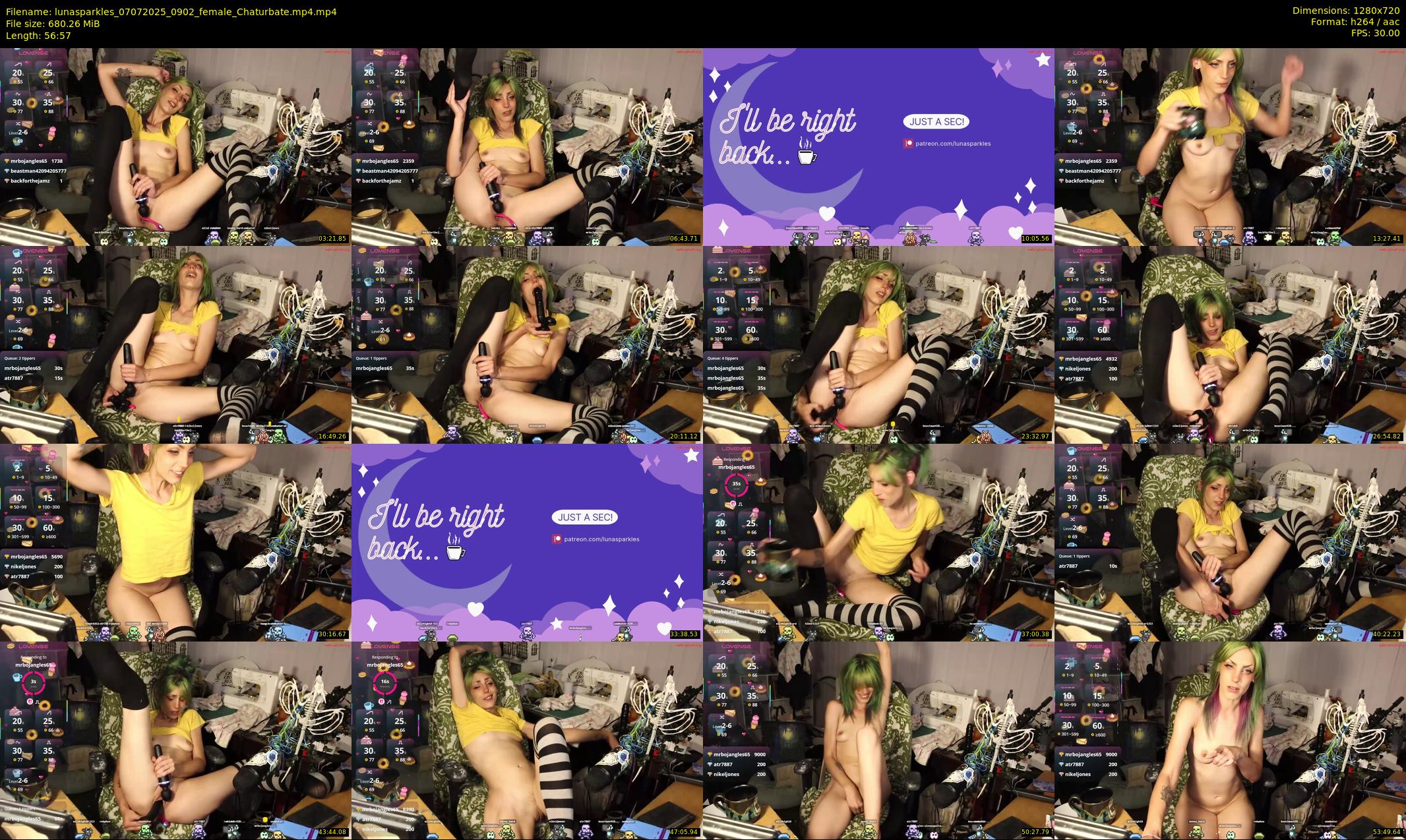 lunasparkles — 57 minute Chaturbate female cam show recording, 720p, Jul 7, 2025