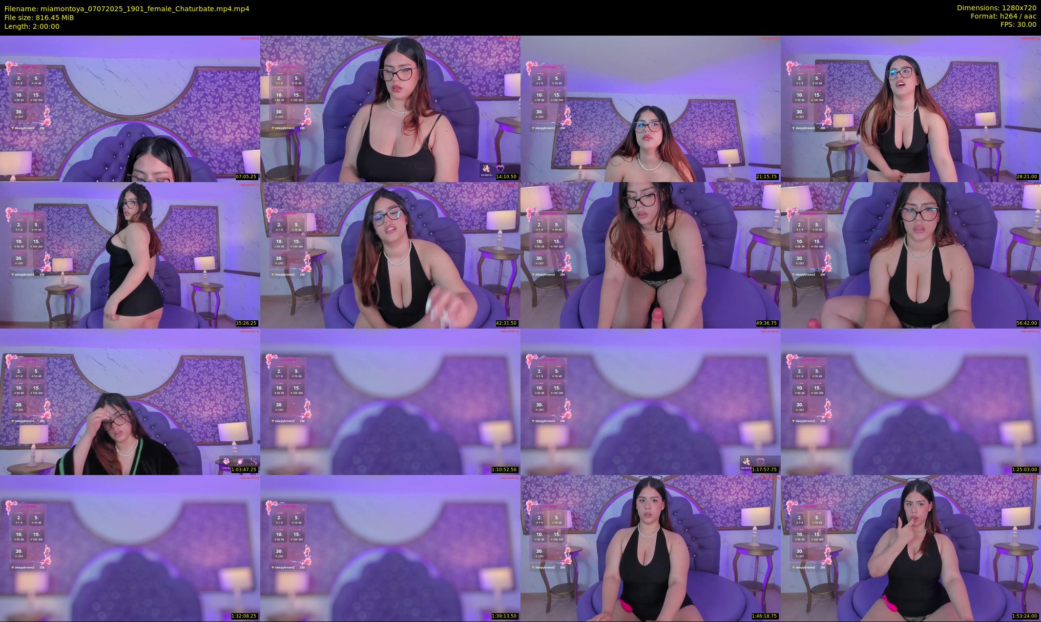 miamontoya — 120 minute Chaturbate female cam show recording, 720p, Jul 7, 2025