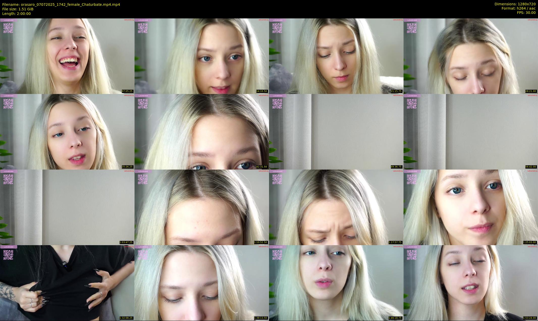 orasaro — 120 minute Chaturbate female cam show recording, 720p, Jul 7, 2025