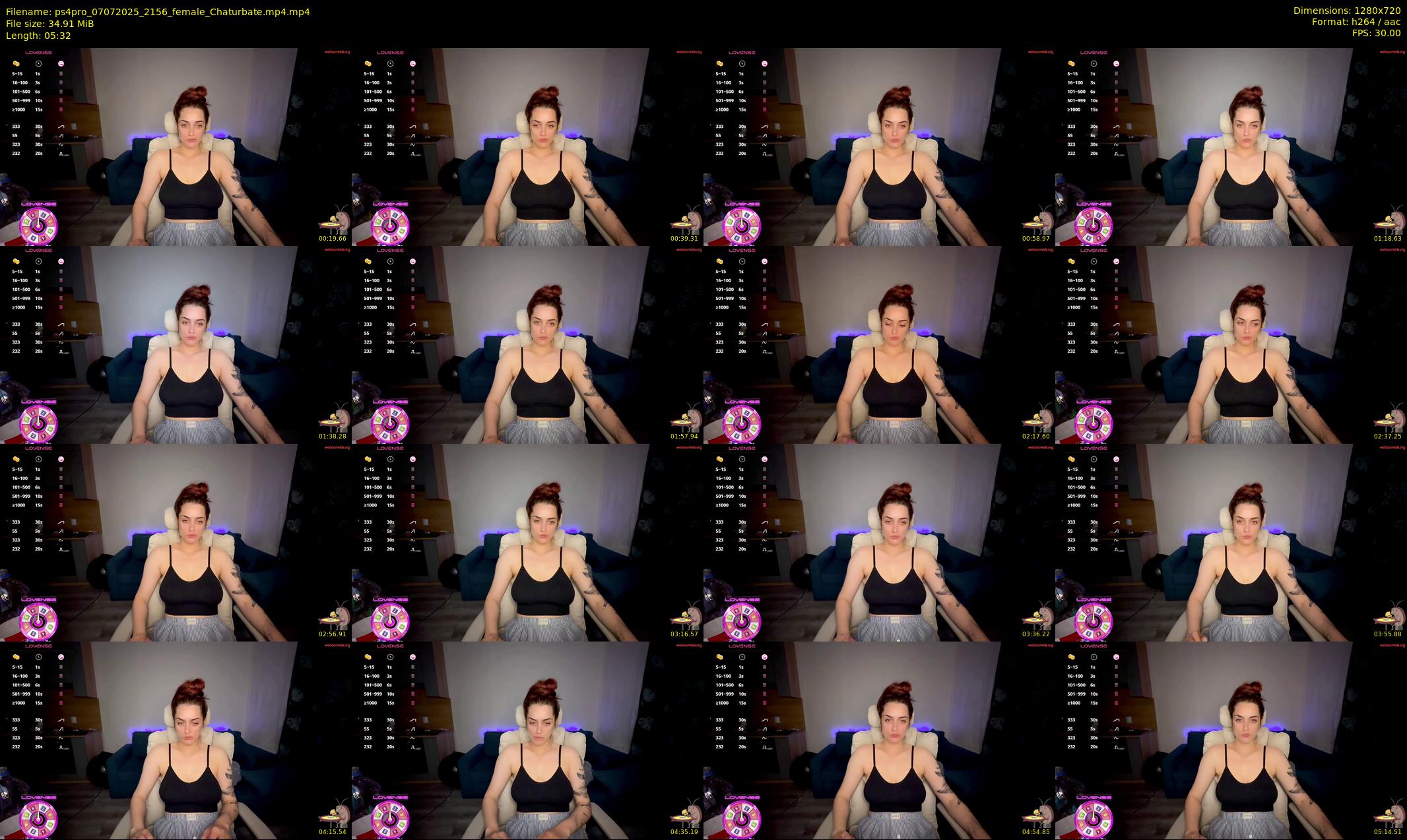 ps4pro — 6 minute Chaturbate female cam show recording, 720p, Jul 7, 2025