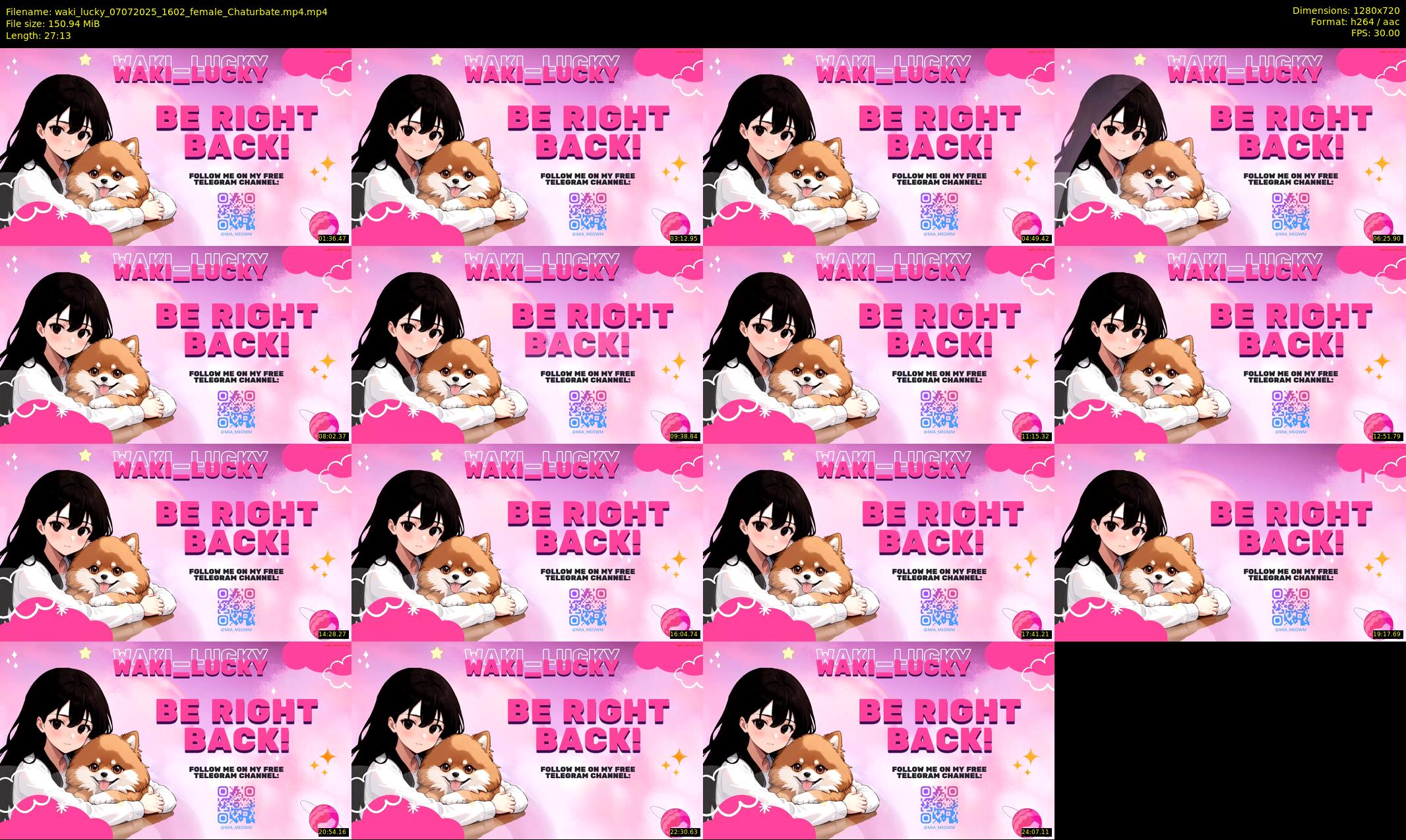 waki_lucky — 28 minute Chaturbate female cam show recording, 720p, Jul 7, 2025