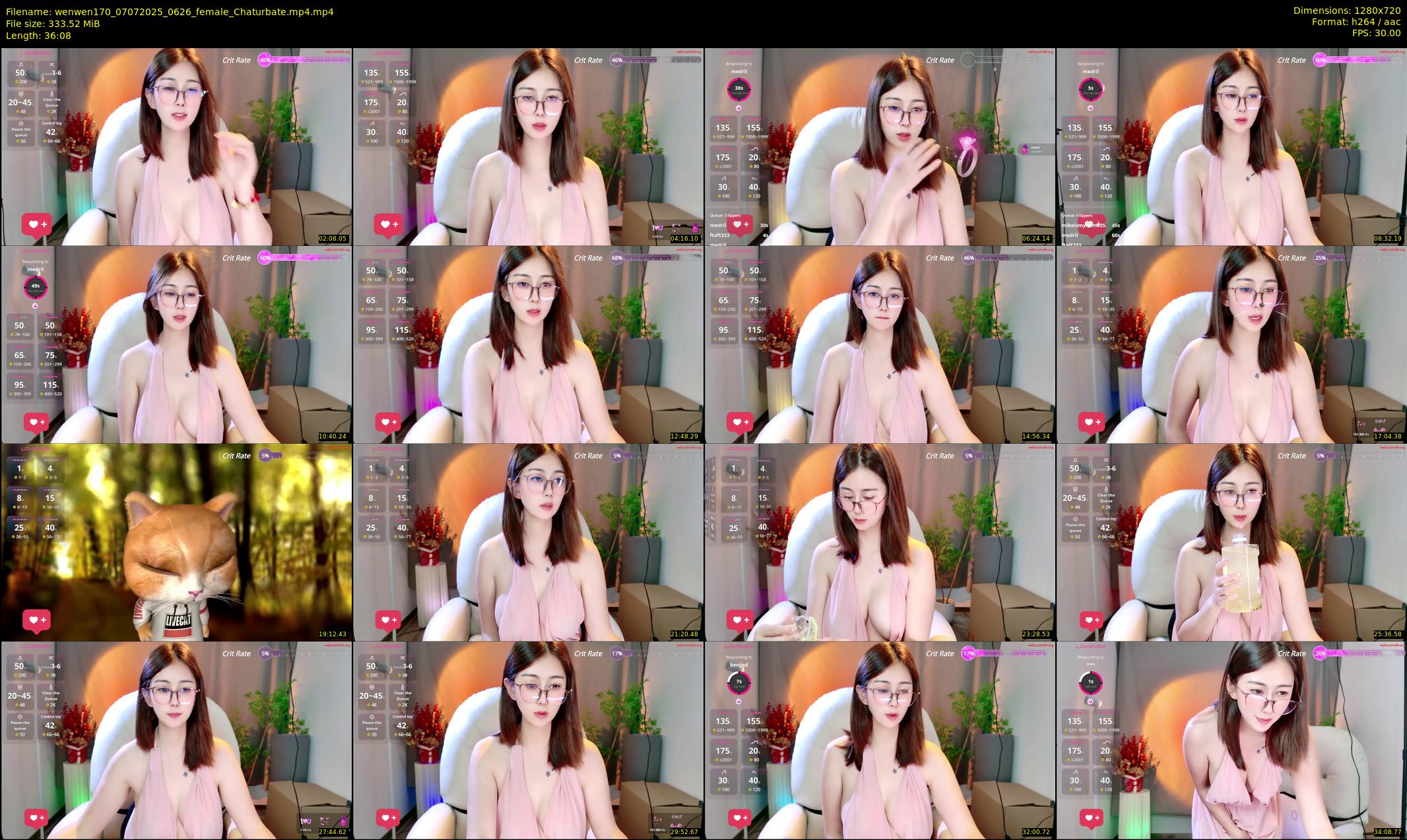 wenwen170 — 37 minute Chaturbate female cam show recording, 720p, Jul 7, 2025