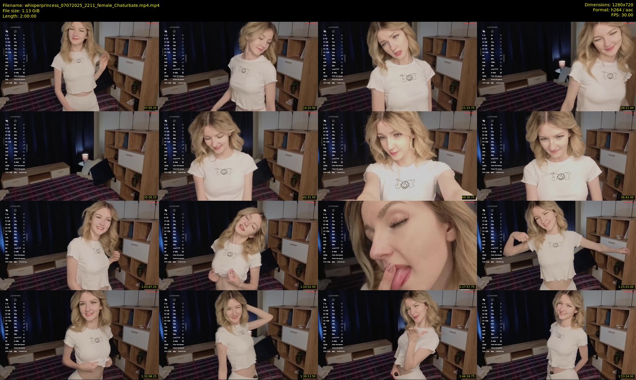 whisperprincess — 120 minute Chaturbate female cam show recording, 720p, Jul 7, 2025