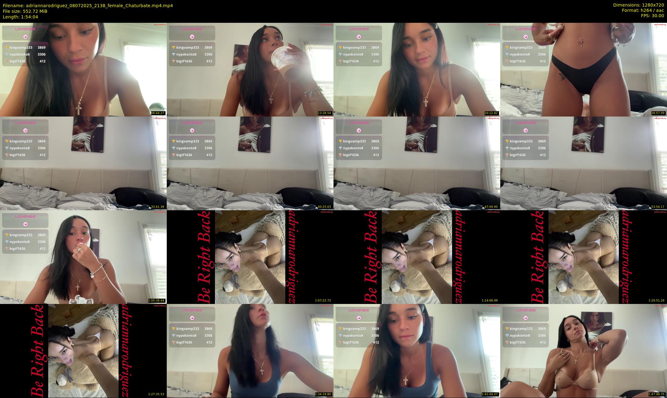 adriannarodriguez — 115 minute Chaturbate female cam show recording, 720p, Jul 8, 2025