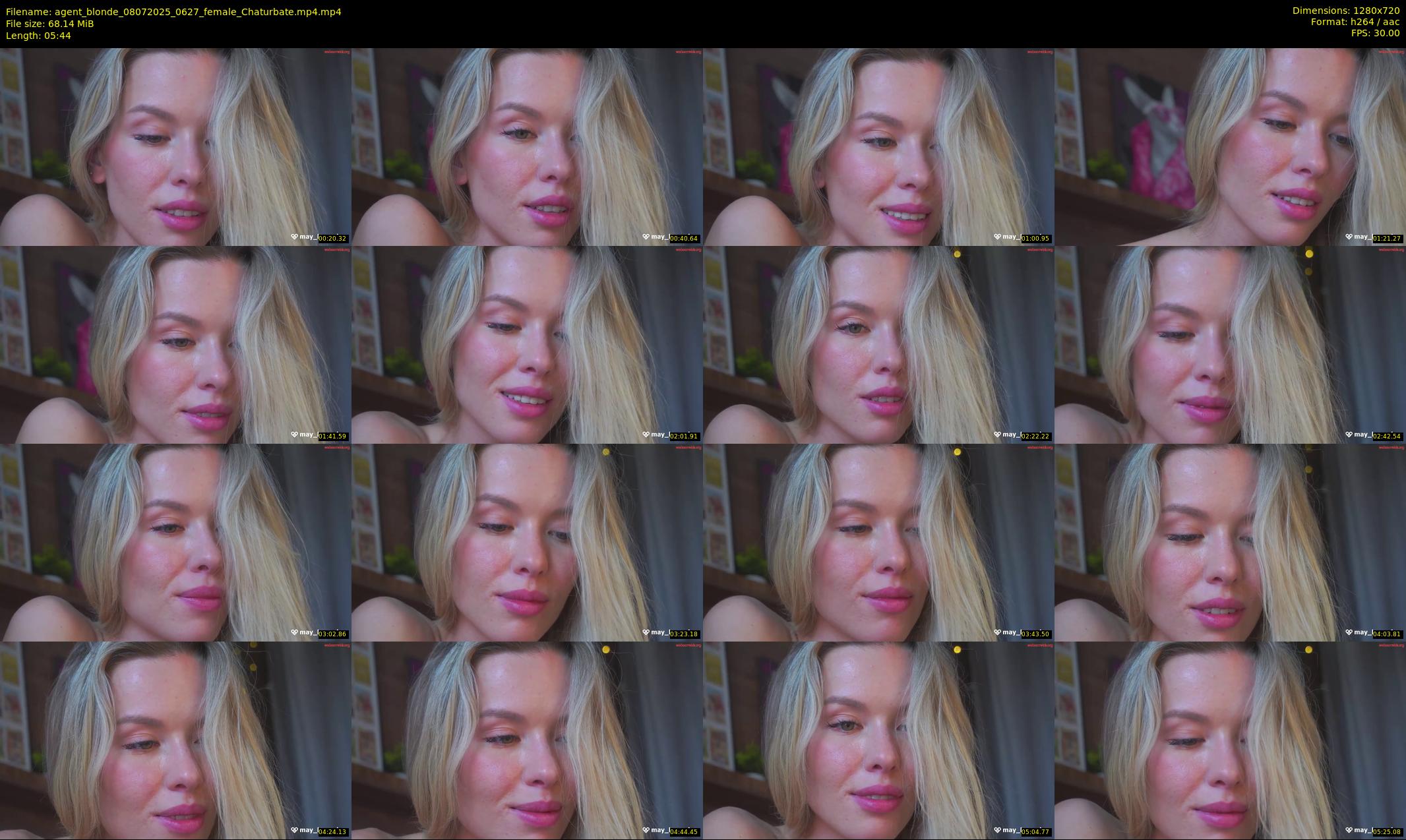 agent_blonde — 6 minute Chaturbate female cam show recording, 720p, Jul 8, 2025