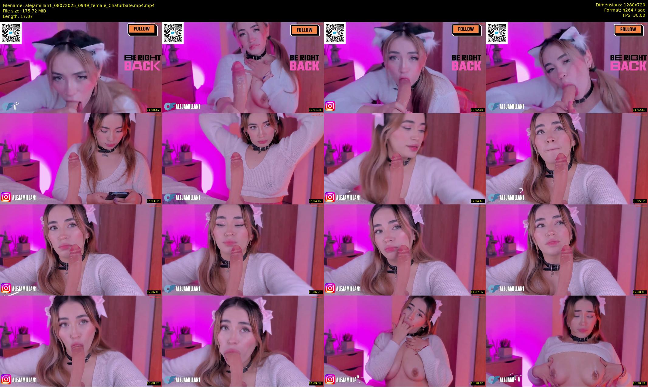 alejamillan1 — 18 minute Chaturbate female cam show recording, 720p, Jul 8, 2025