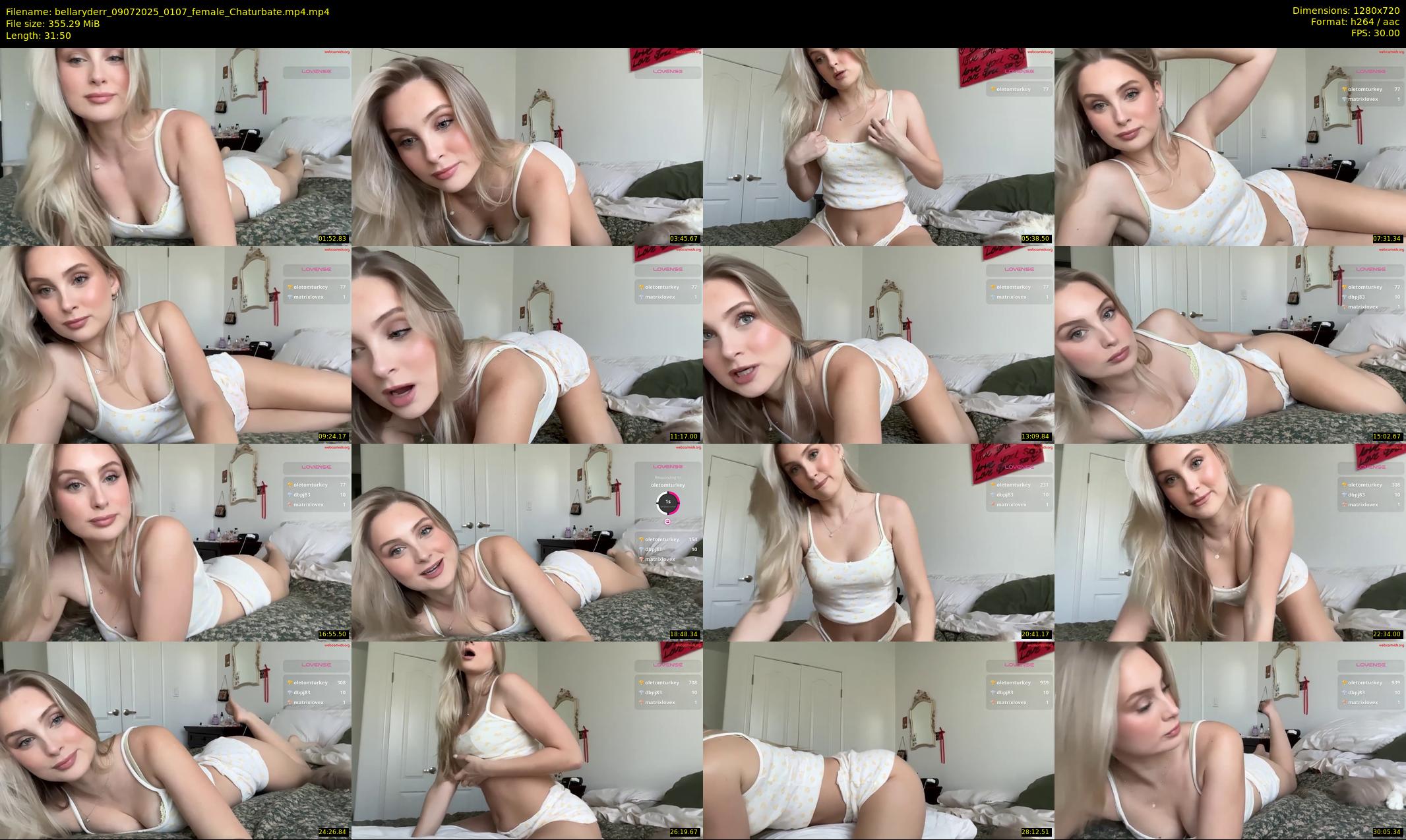 bellaryderr — 32 minute Chaturbate female cam show recording, 720p, Jul 9, 2025