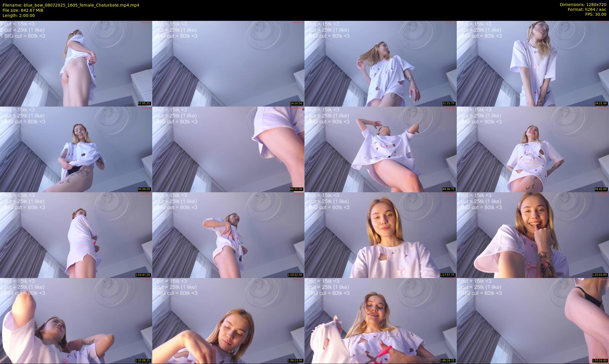 blue_bow — 120 minute Chaturbate female cam show recording, 720p, Jul 8, 2025
