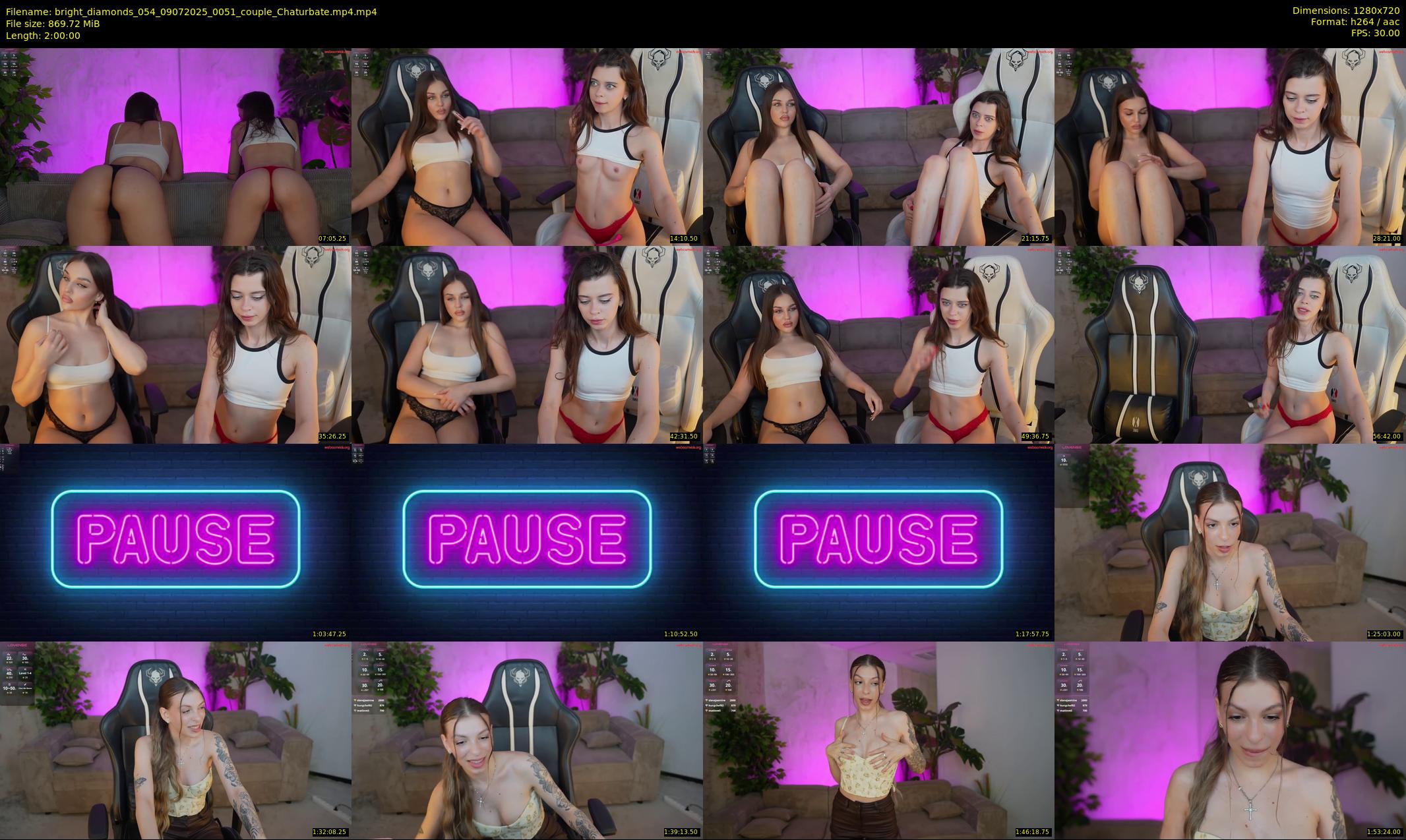bright_diamonds_054 — 120 minute Chaturbate couple cam show recording, 720p, Jul 9, 2025