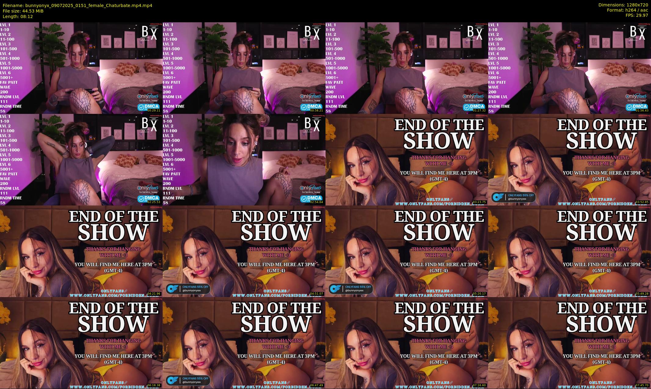 bunnyonyx — 9 minute Chaturbate female cam show recording, 720p, Jul 9, 2025