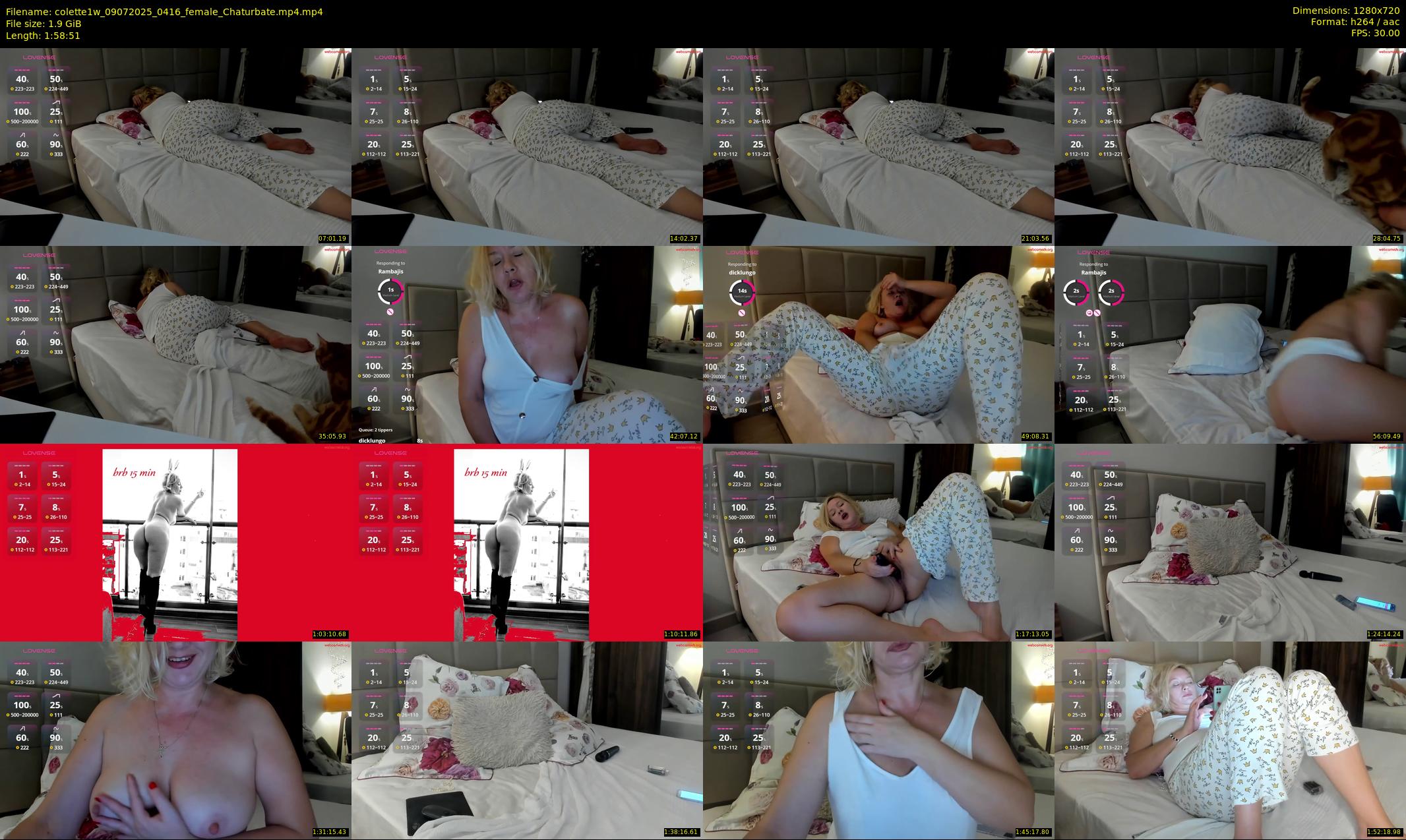 colette1w — 119 minute Chaturbate female cam show recording, 720p, Jul 9, 2025