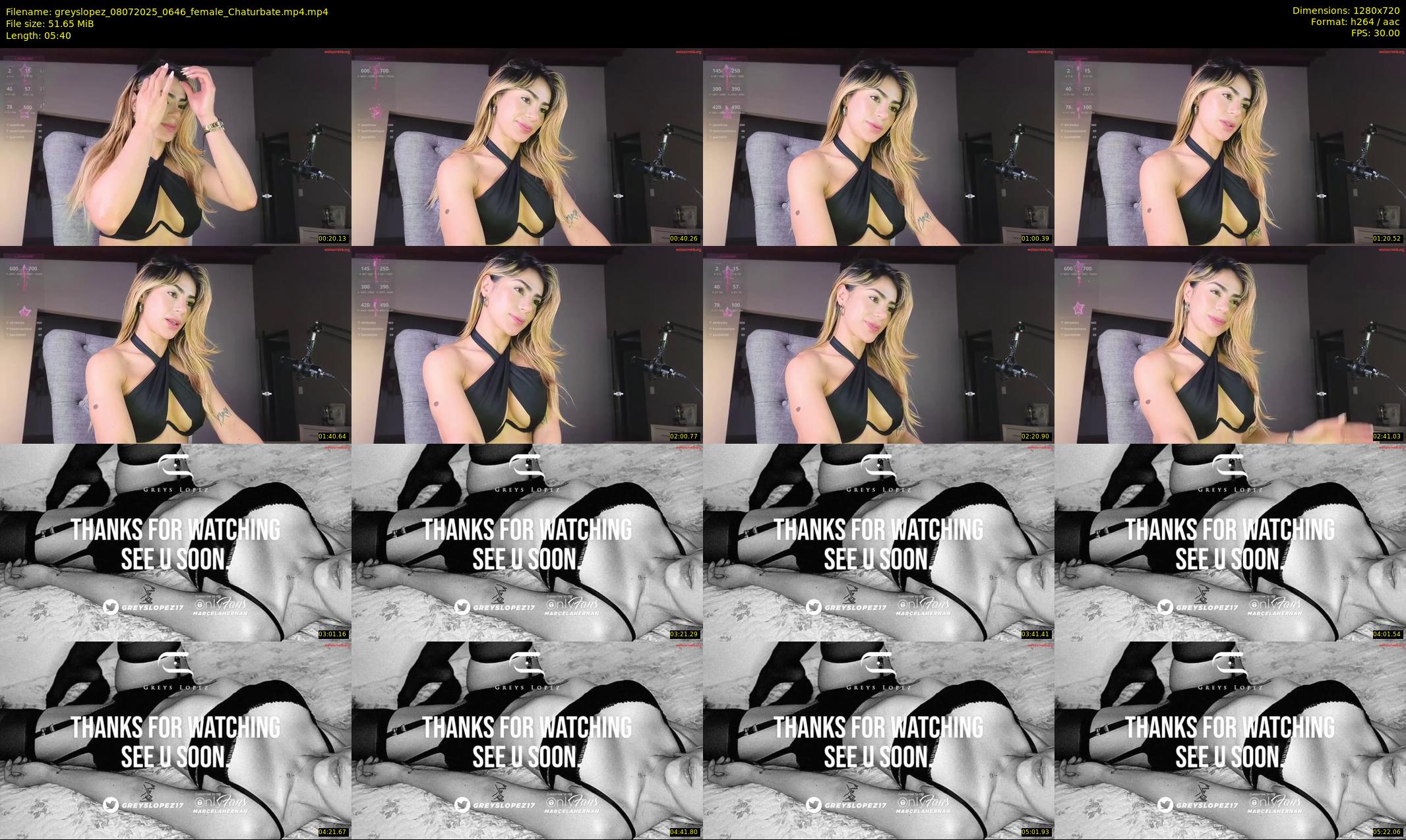 greyslopez — 6 minute Chaturbate female cam show recording, 720p, Jul 8, 2025