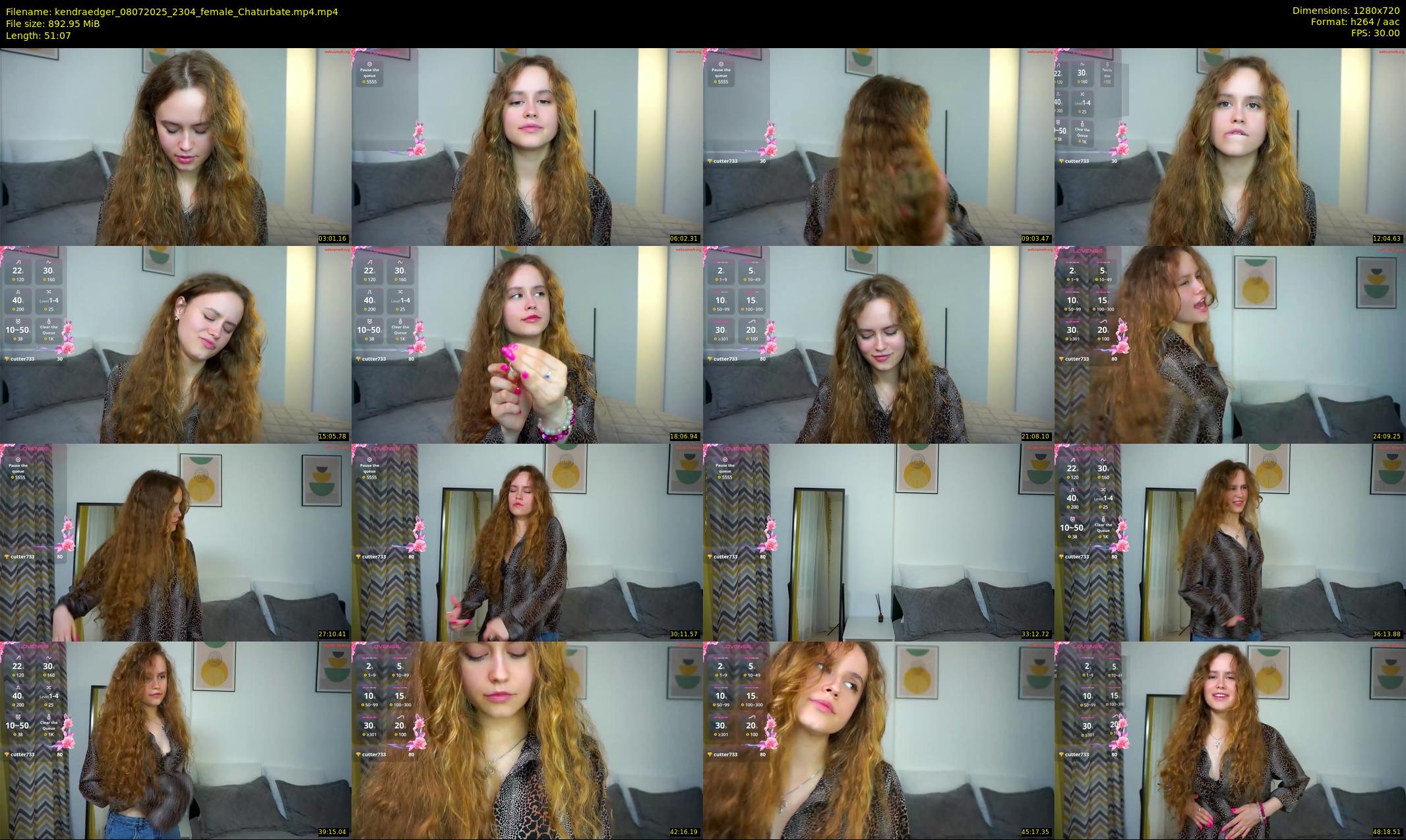 kendraedger — 52 minute Chaturbate female cam show recording, 720p, Jul 8, 2025