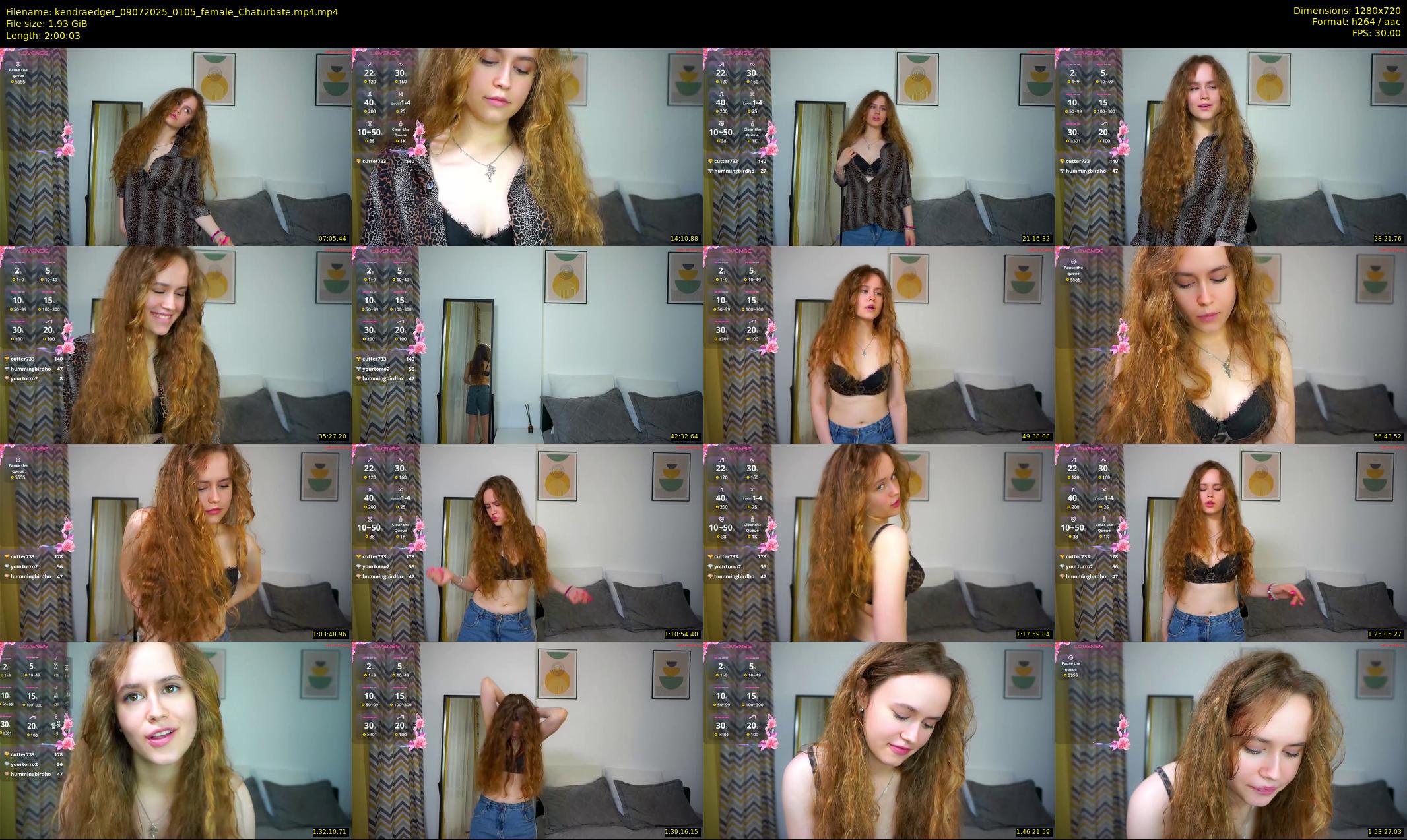 kendraedger — 121 minute Chaturbate female cam show recording, 720p, Jul 9, 2025