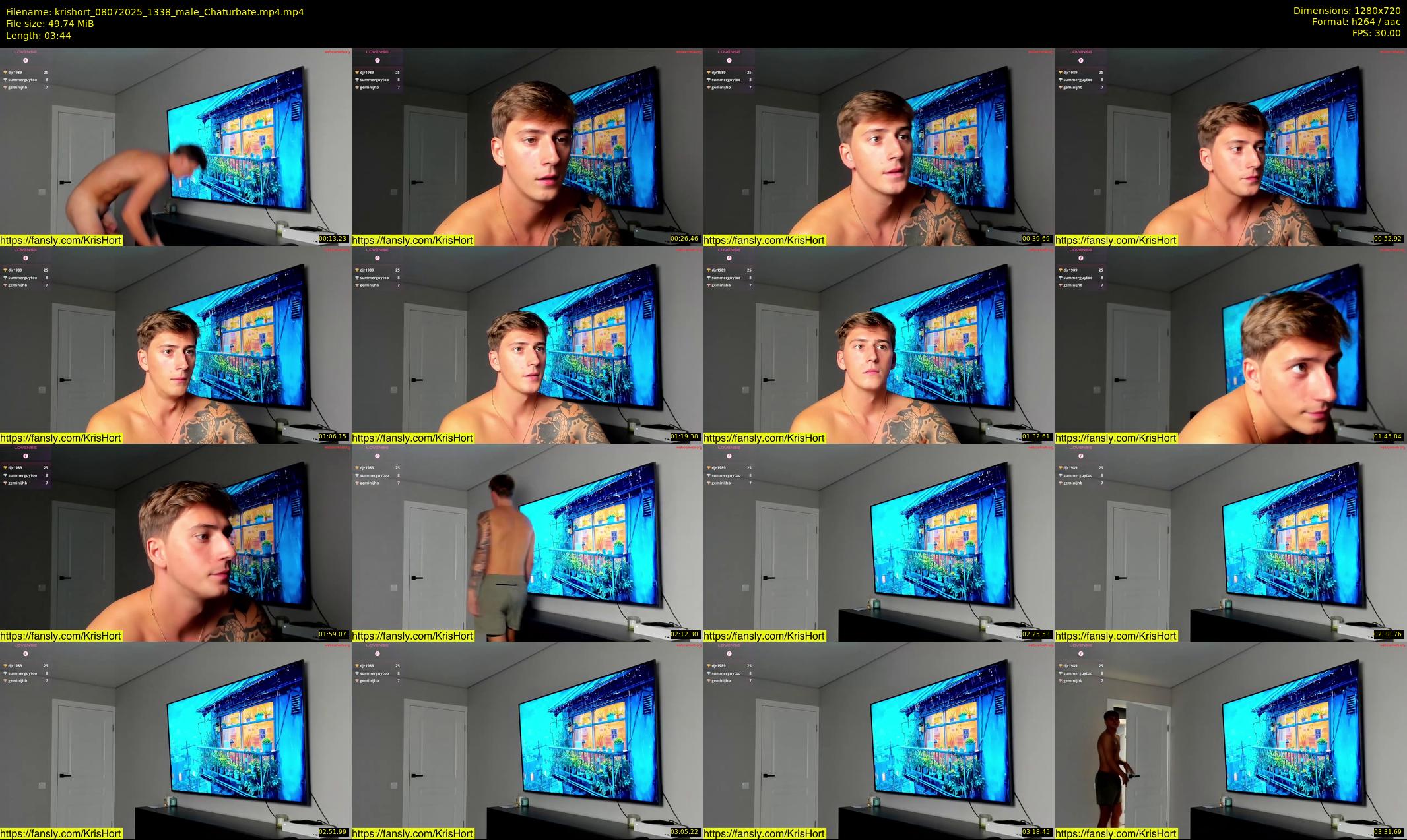 krishort — 4 minute Chaturbate male cam show recording, 720p, Jul 8, 2025