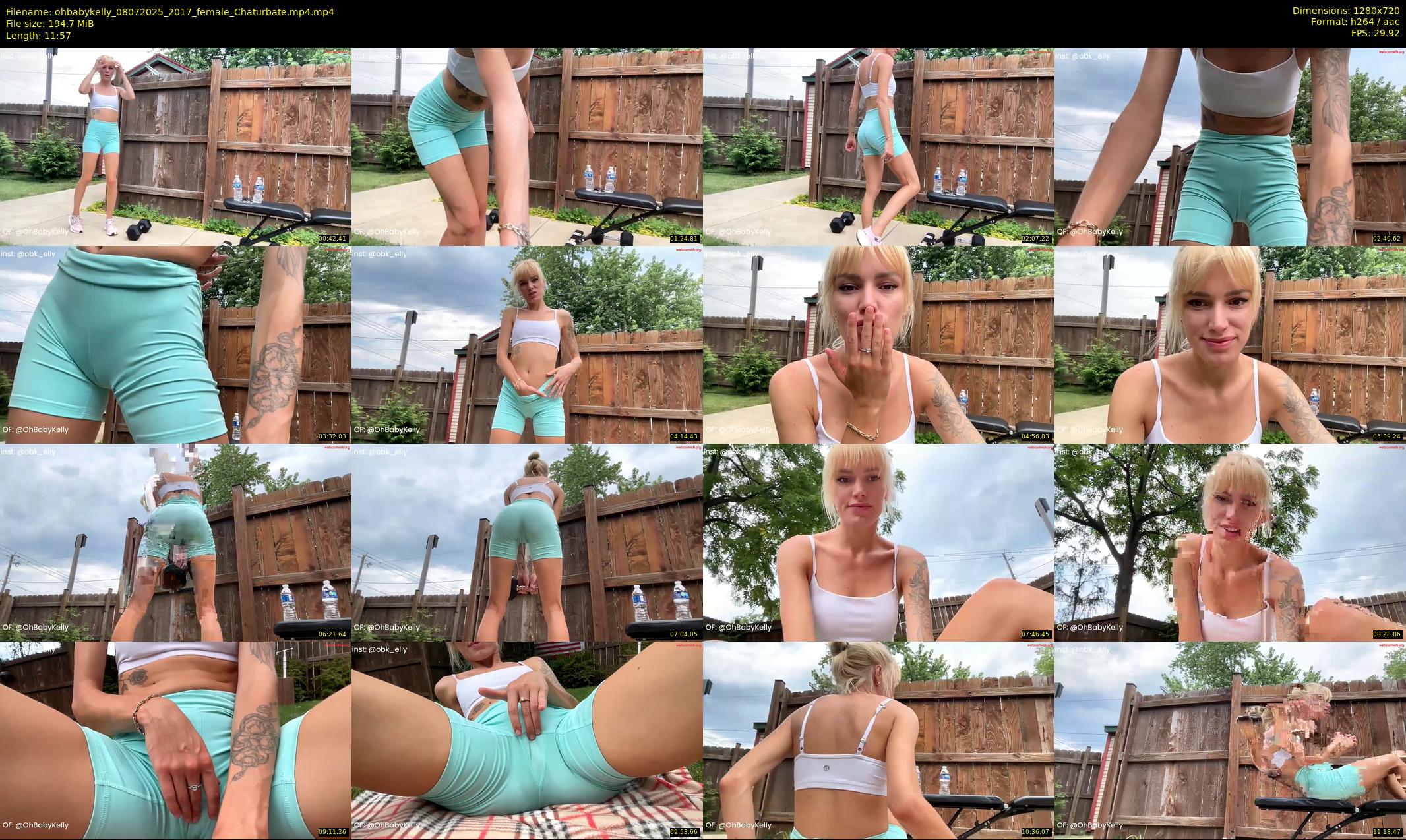 ohbabykelly — 12 minute Chaturbate female cam show recording, 720p, Jul 8, 2025