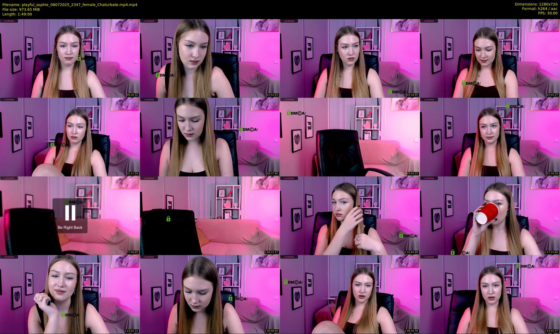 playful_sophie — 109 minute Chaturbate female cam show recording, 720p, Jul 8, 2025
