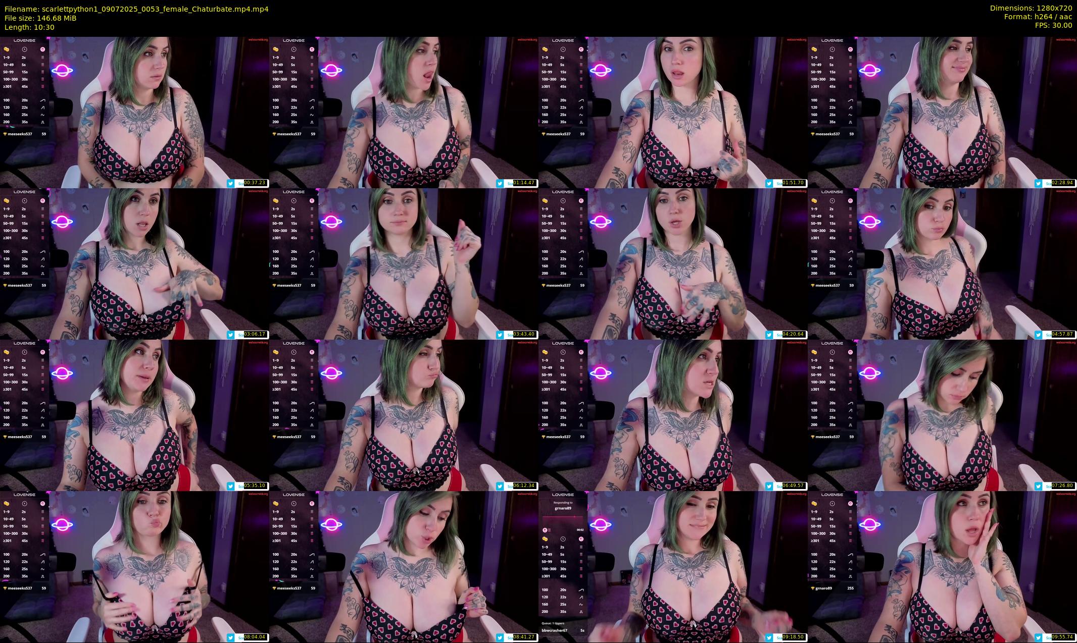 scarlettpython1 — 11 minute Chaturbate female cam show recording, 720p, Jul 9, 2025