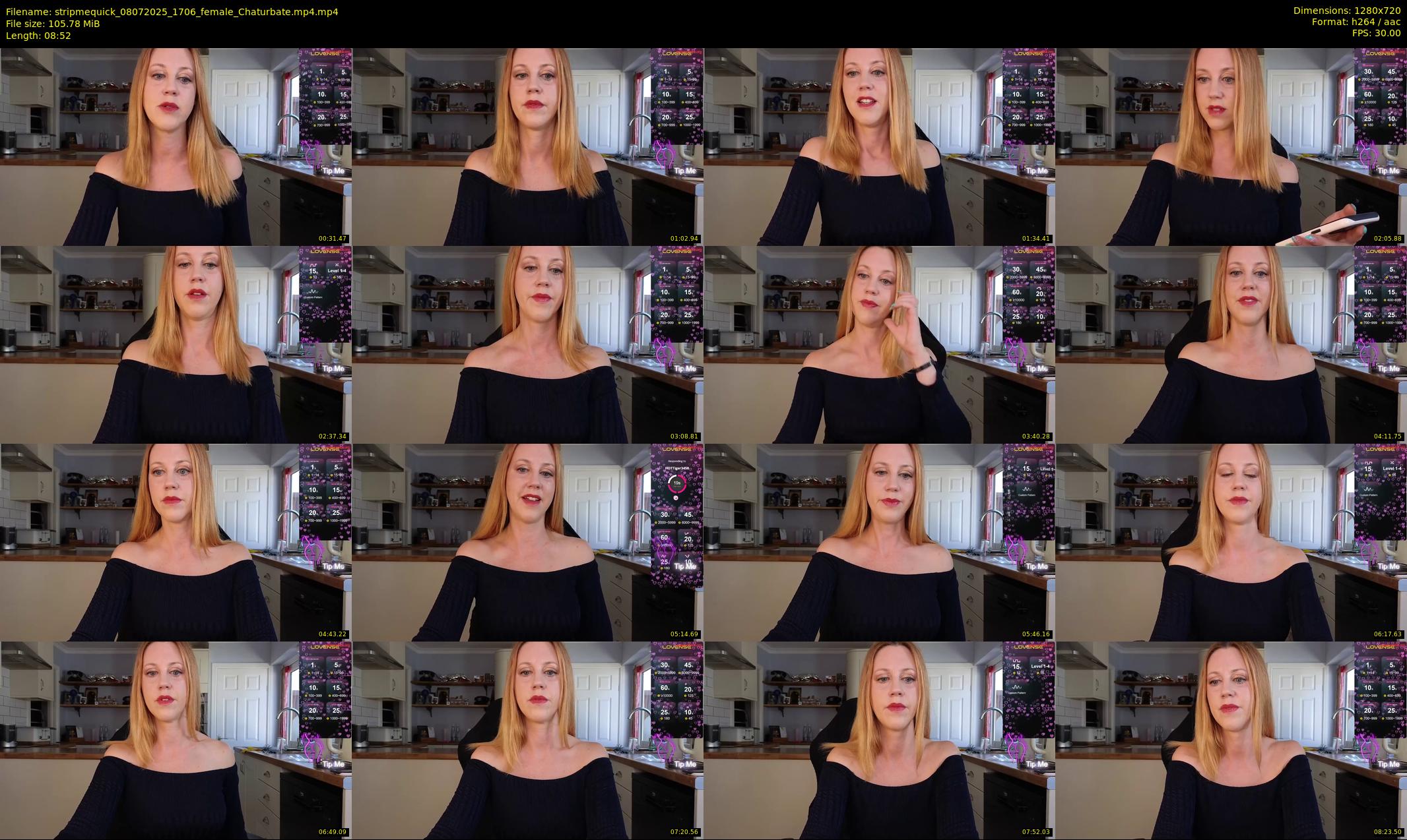 stripmequick — 9 minute Chaturbate female cam show recording, 720p, Jul 8, 2025
