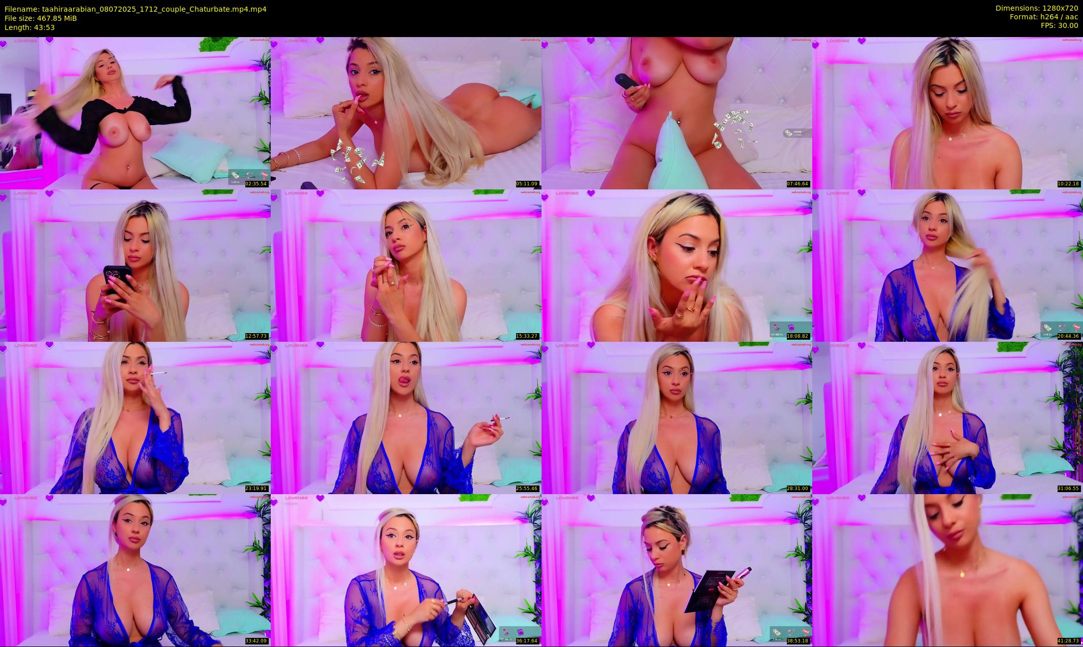 taahiraarabian — 44 minute Chaturbate female cam show recording, 720p, Jul 8, 2025