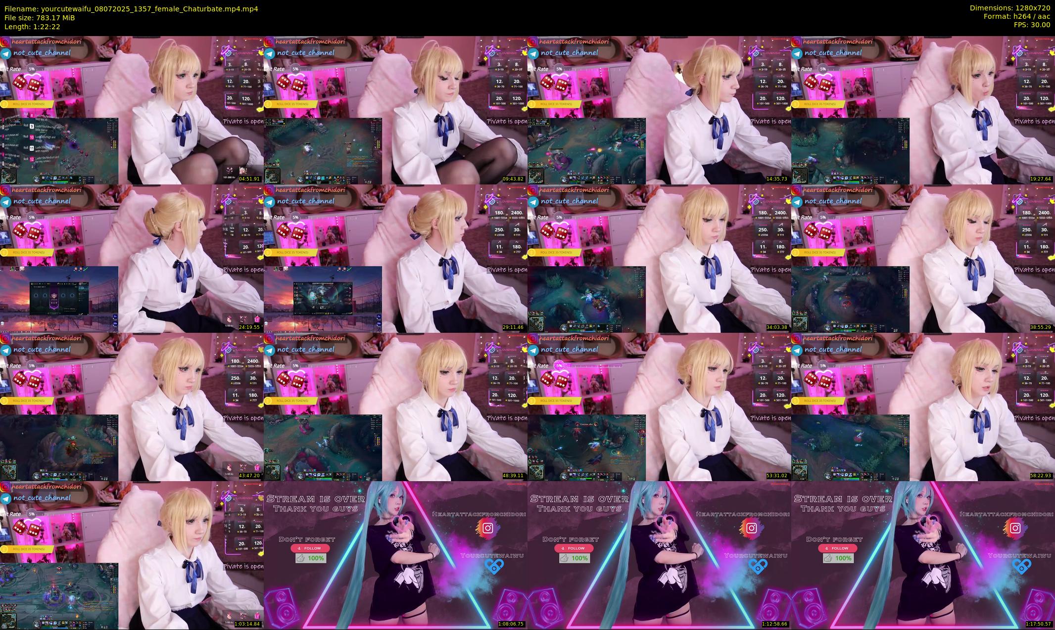 yourcutewaifu — 83 minute Chaturbate female cam show recording, 720p, Jul 8, 2025