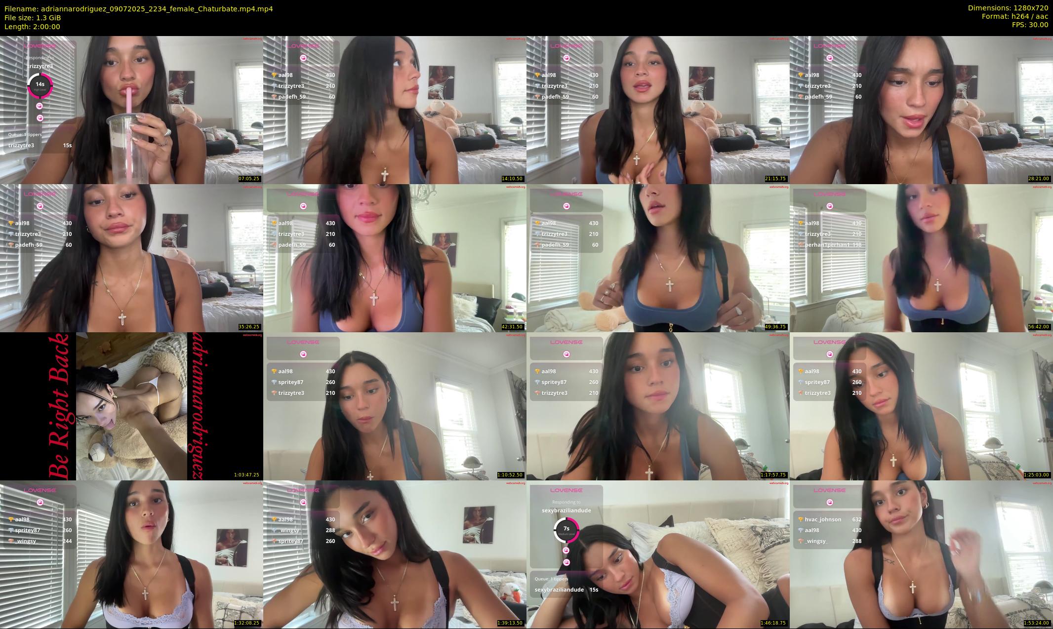 adriannarodriguez — 120 minute Chaturbate female cam show recording, 720p, Jul 9, 2025
