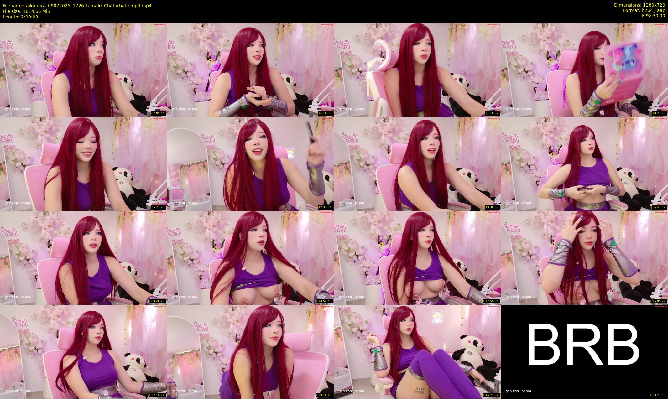 aikonara — 121 minute Chaturbate female cam show recording, 720p, Jul 9, 2025