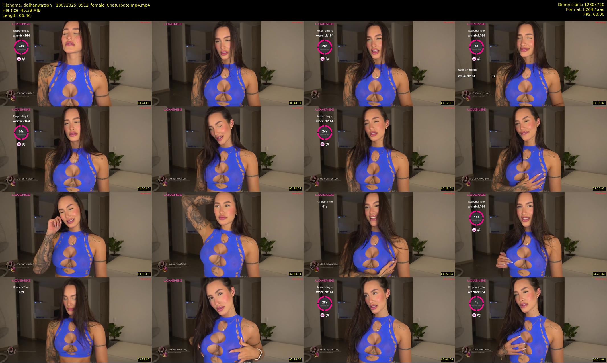 daihanwatson_ — 7 minute Chaturbate female cam show recording, 720p, Jul 10, 2025
