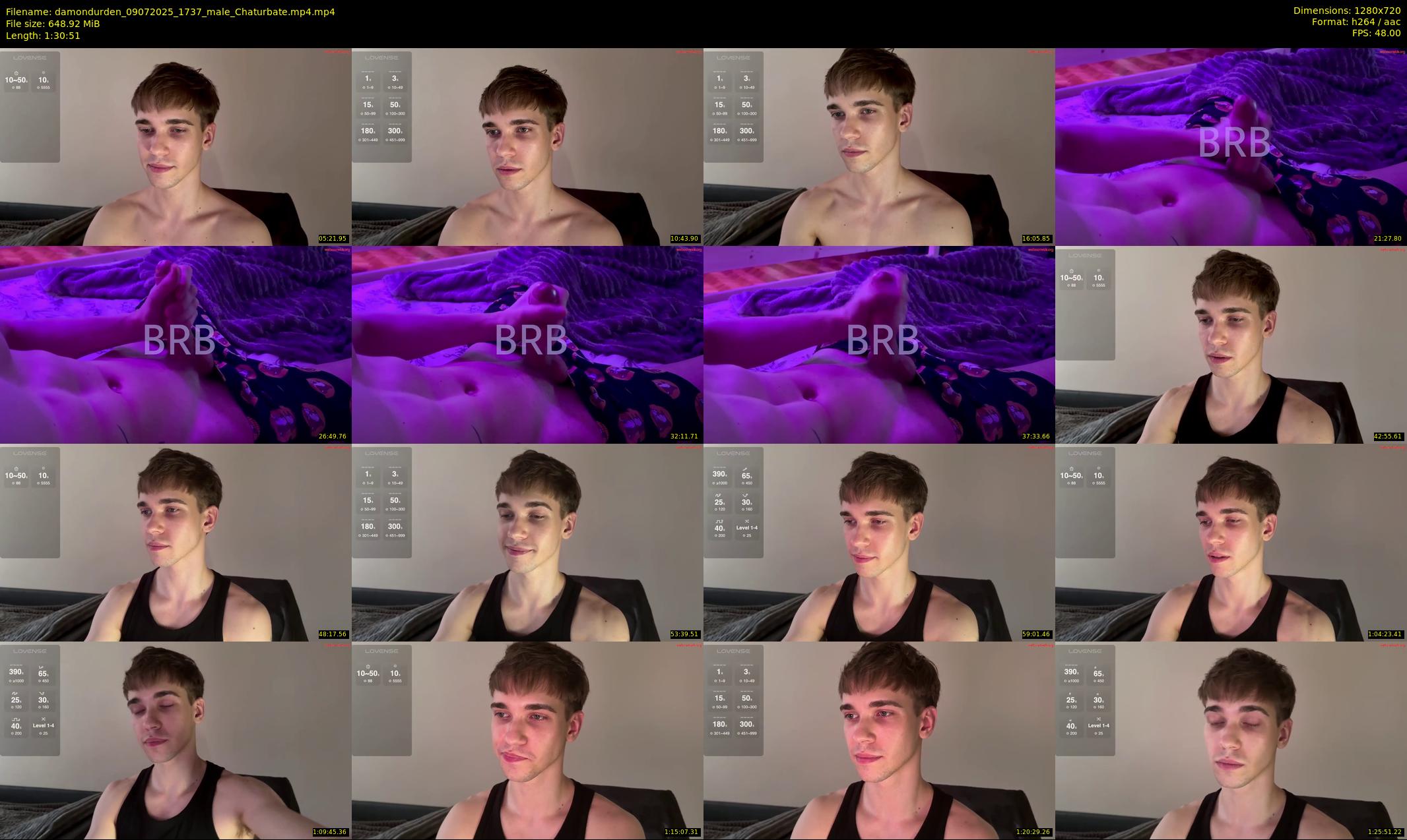 damondurden — 91 minute Chaturbate male cam show recording, 720p, Jul 9, 2025