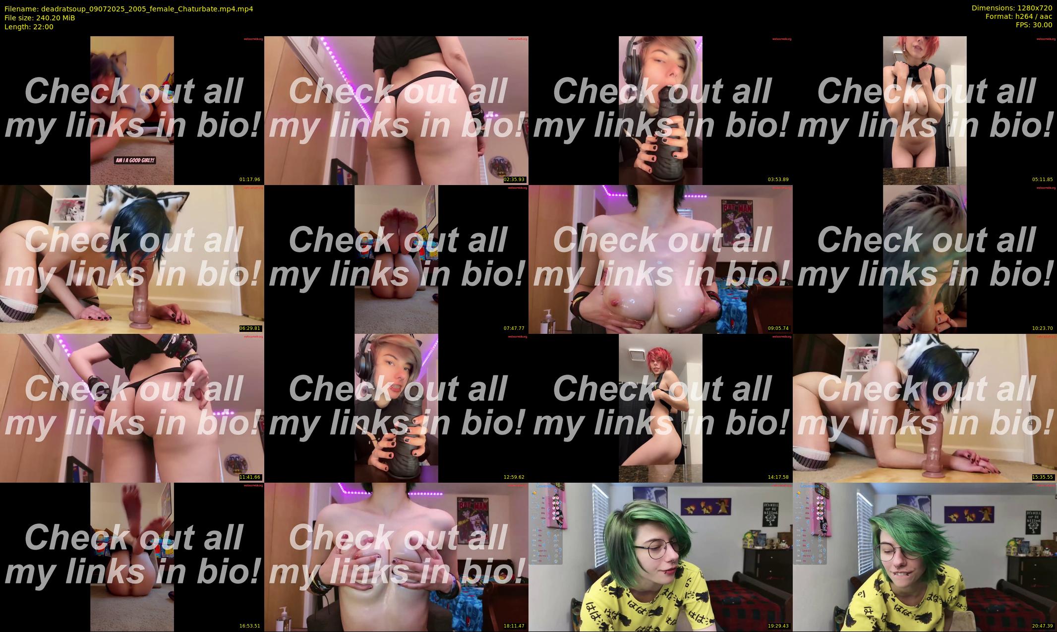 deadratsoup — 22 minute Chaturbate female cam show recording, 720p, Jul 9, 2025