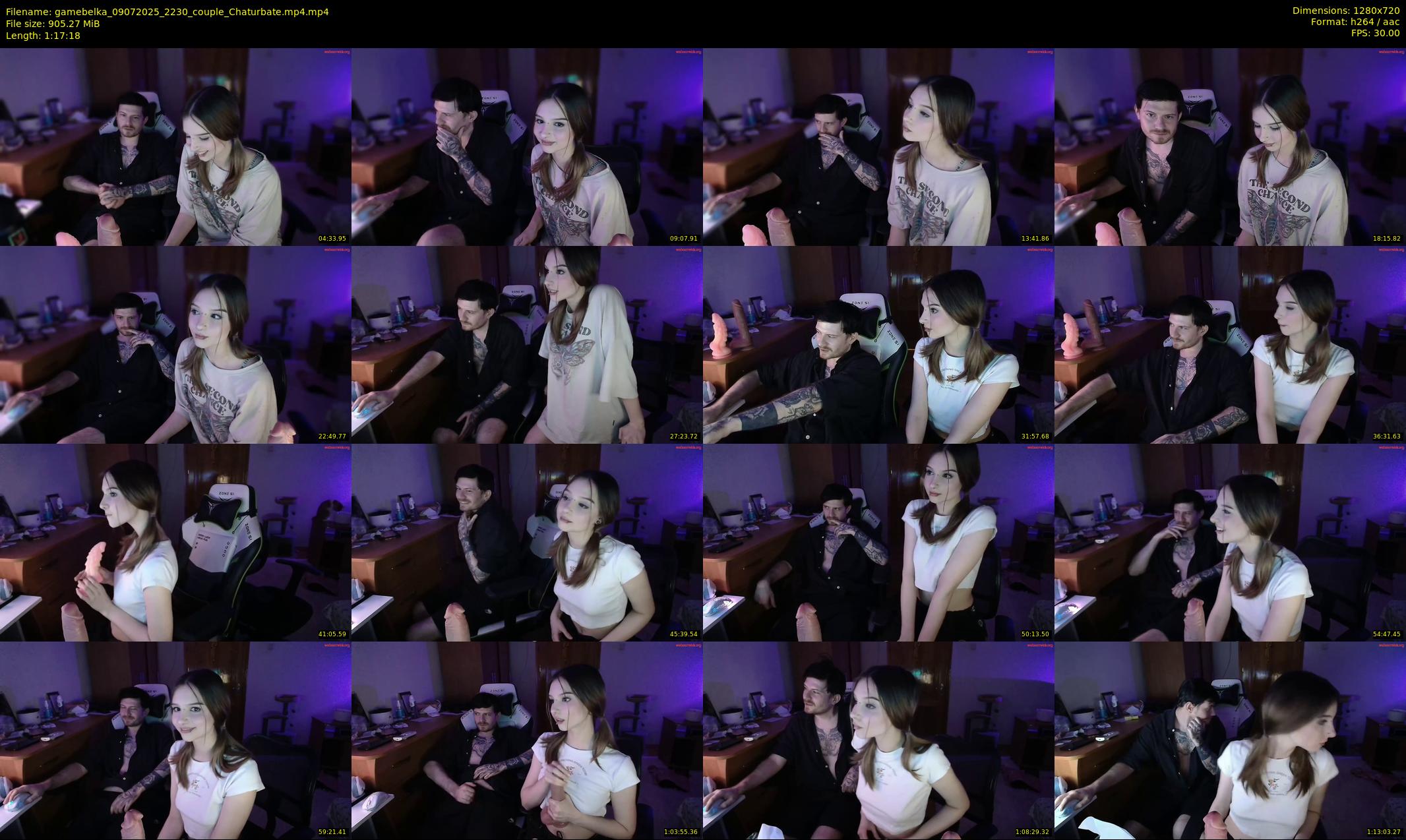 gamebelka — 78 minute Chaturbate couple cam show recording, 720p, Jul 9, 2025
