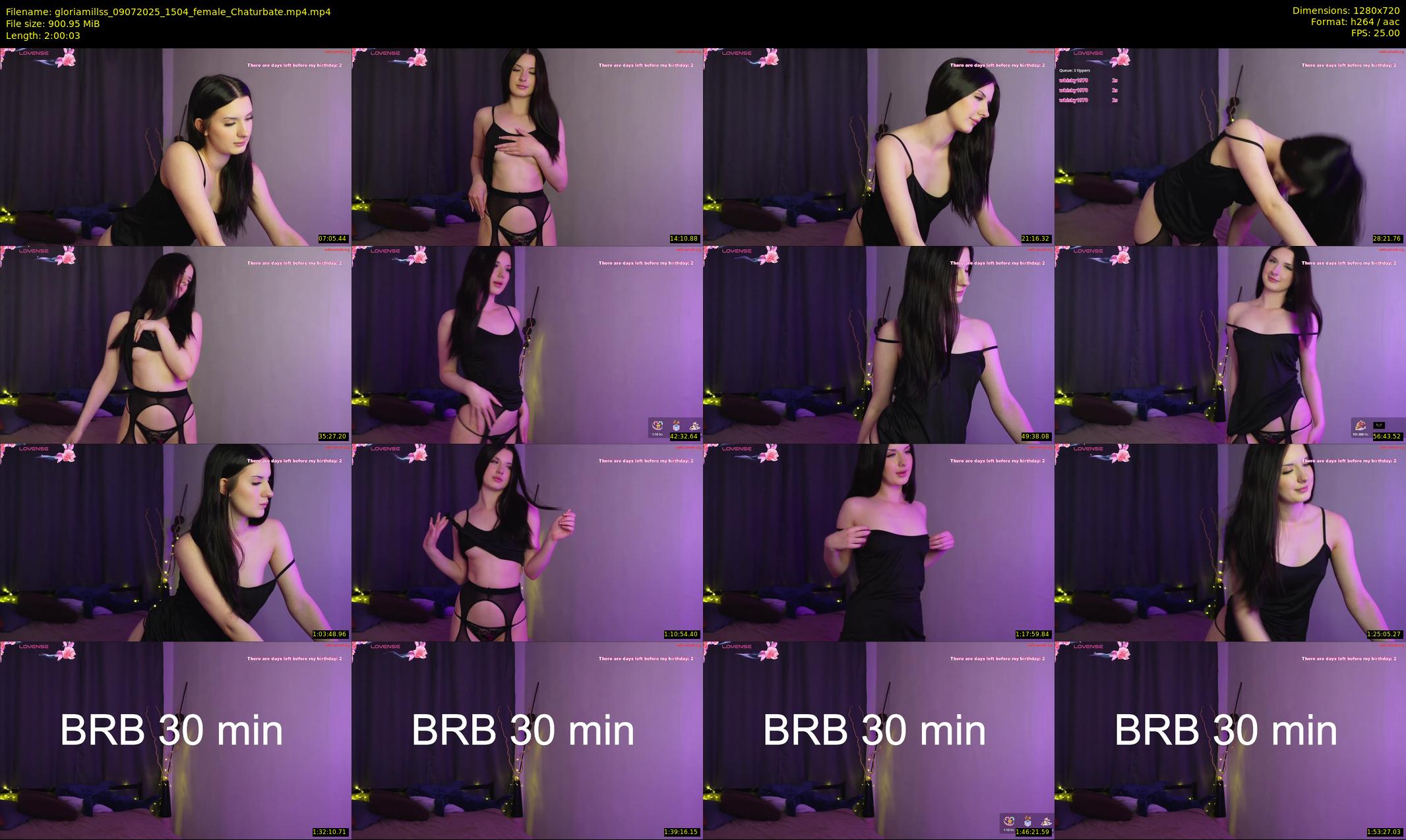 gloriamillss — 121 minute Chaturbate female cam show recording, 720p, Jul 9, 2025