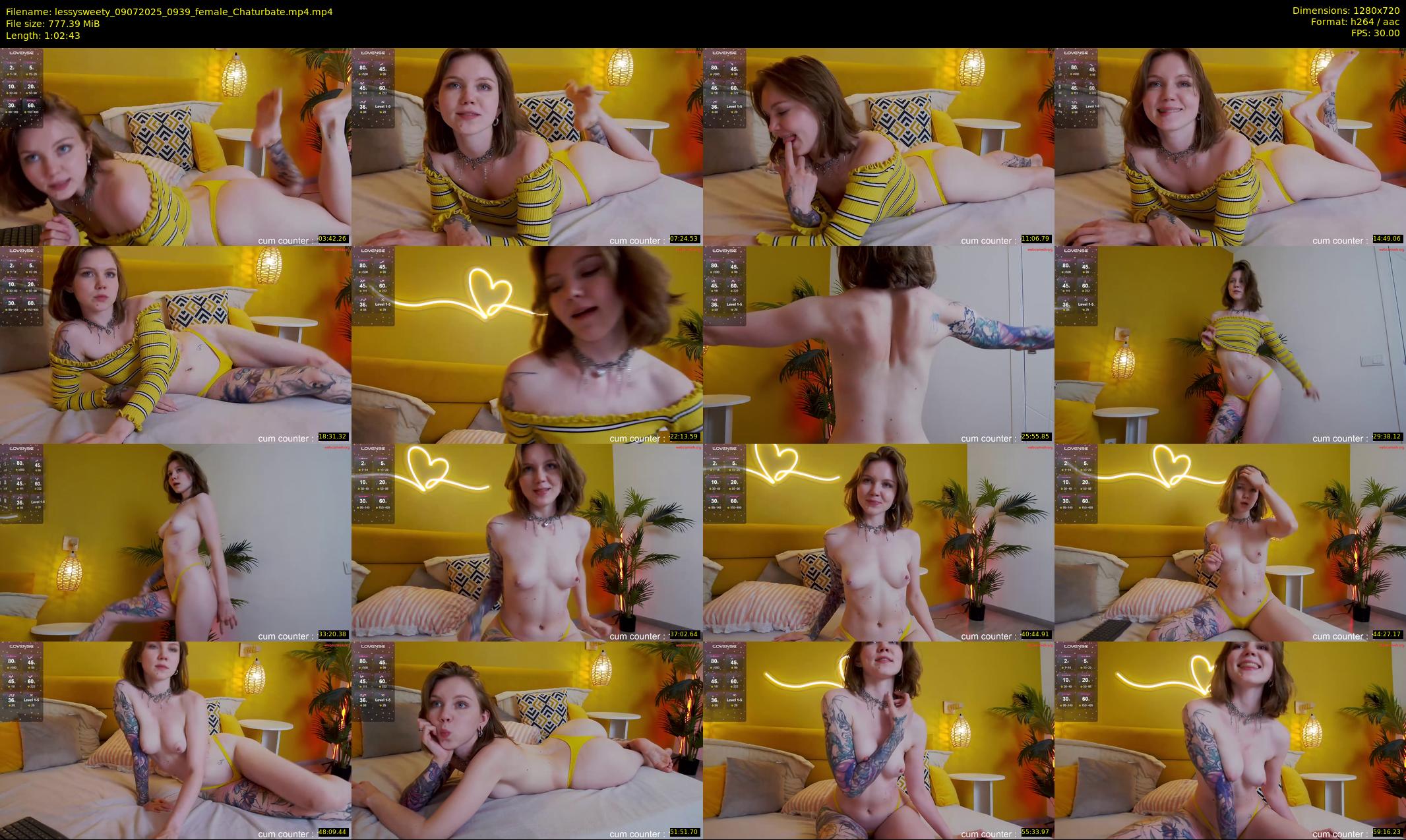 lessysweety — 63 minute Chaturbate female cam show recording, 720p, Jul 9, 2025