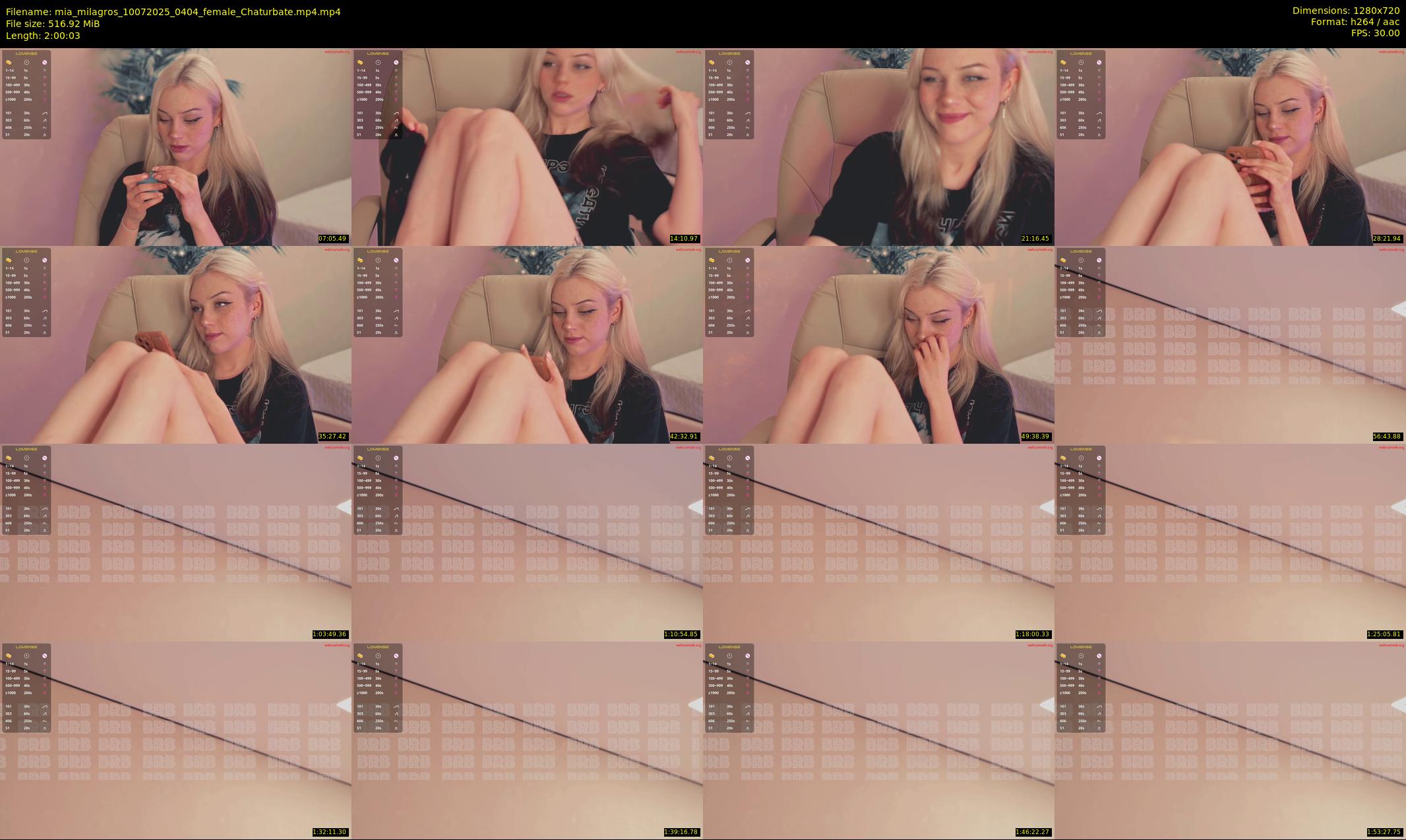 mia_milagros — 121 minute Chaturbate female cam show recording, 720p, Jul 10, 2025