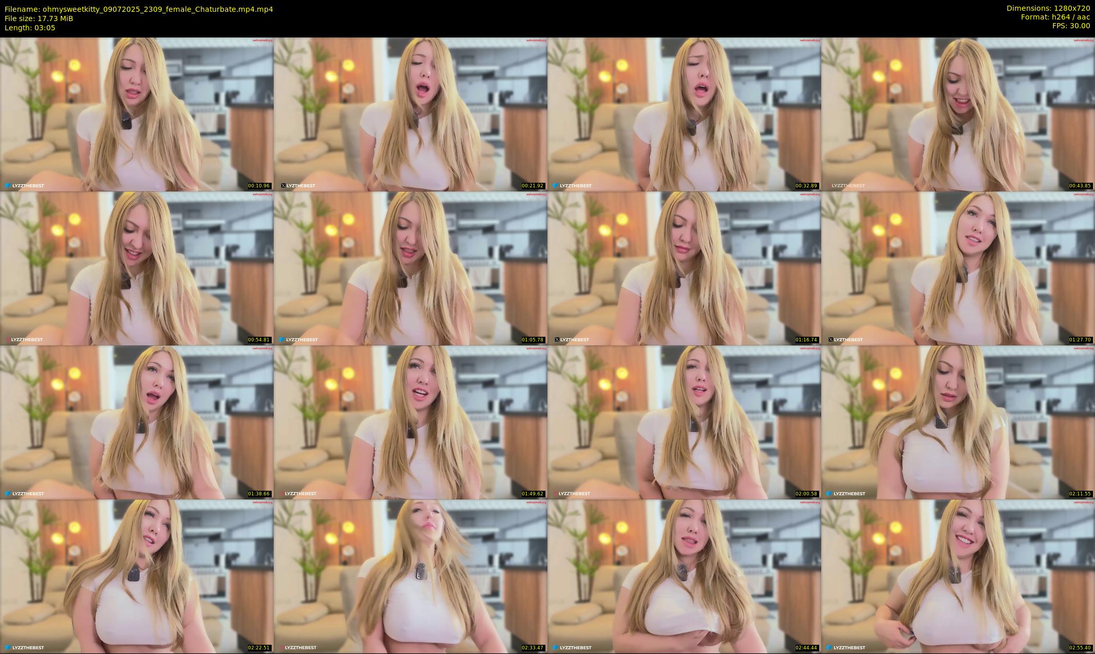 ohmysweetkitty — 4 minute Chaturbate female cam show recording, 720p, Jul 9, 2025