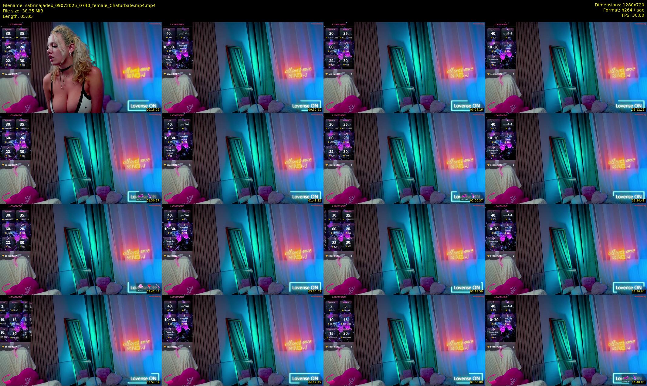 sabrinajadex — 6 minute Chaturbate female cam show recording, 720p, Jul 9, 2025