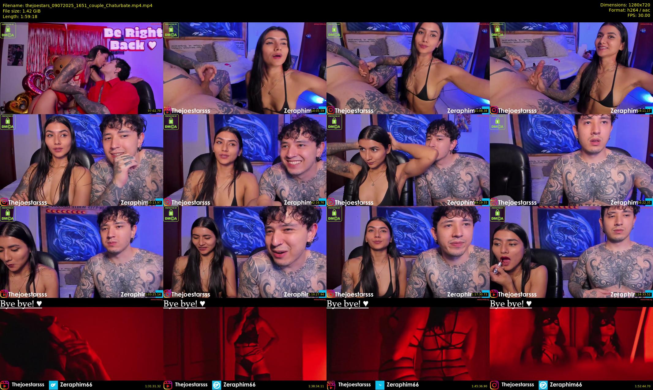 thejoestars — 120 minute Chaturbate couple cam show recording, 720p, Jul 9, 2025