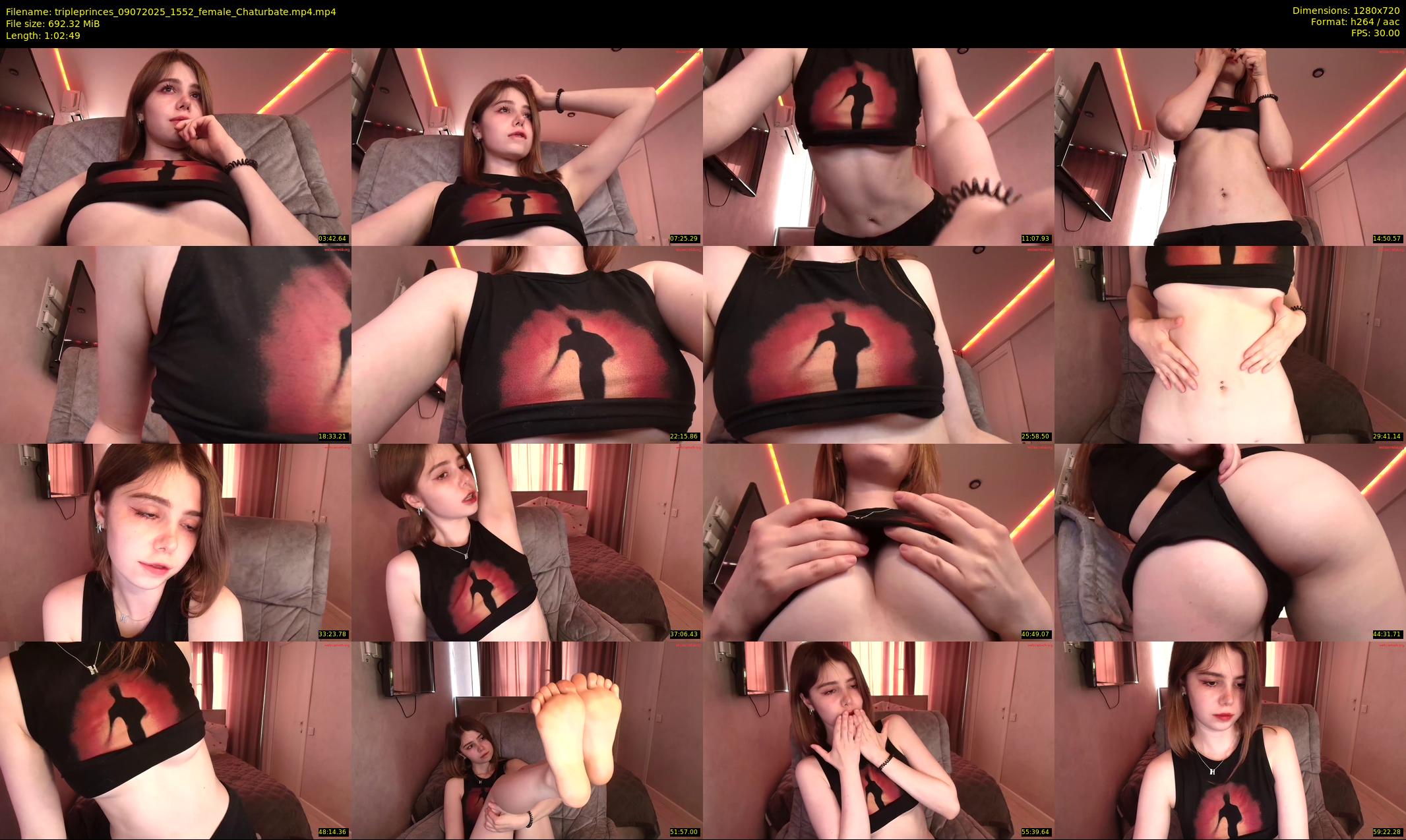 tripleprinces — 63 minute Chaturbate female cam show recording, 720p, Jul 9, 2025