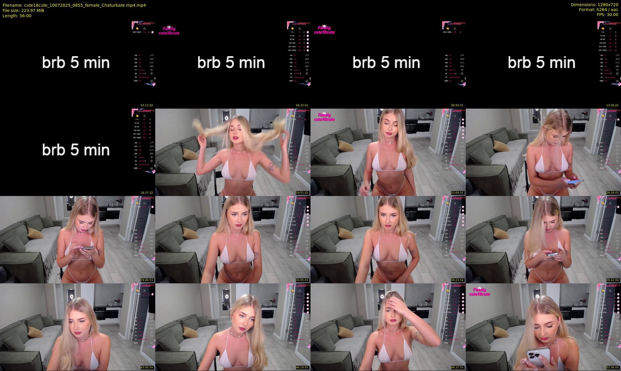 cute18cute — 56 minute Chaturbate female cam show recording, 720p, Jul 10, 2025