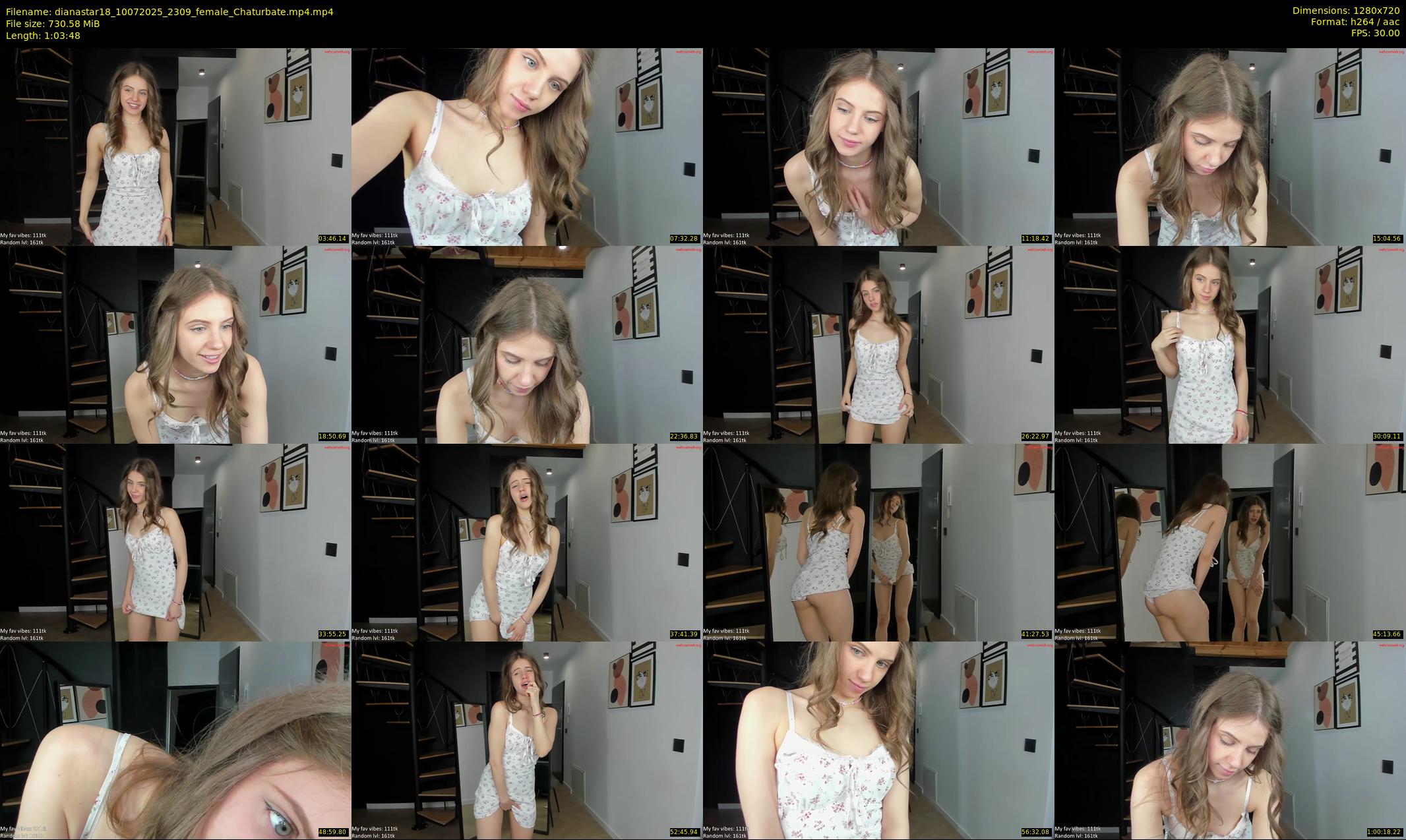dianastar18 — 64 minute Chaturbate female cam show recording, 720p, Jul 10, 2025
