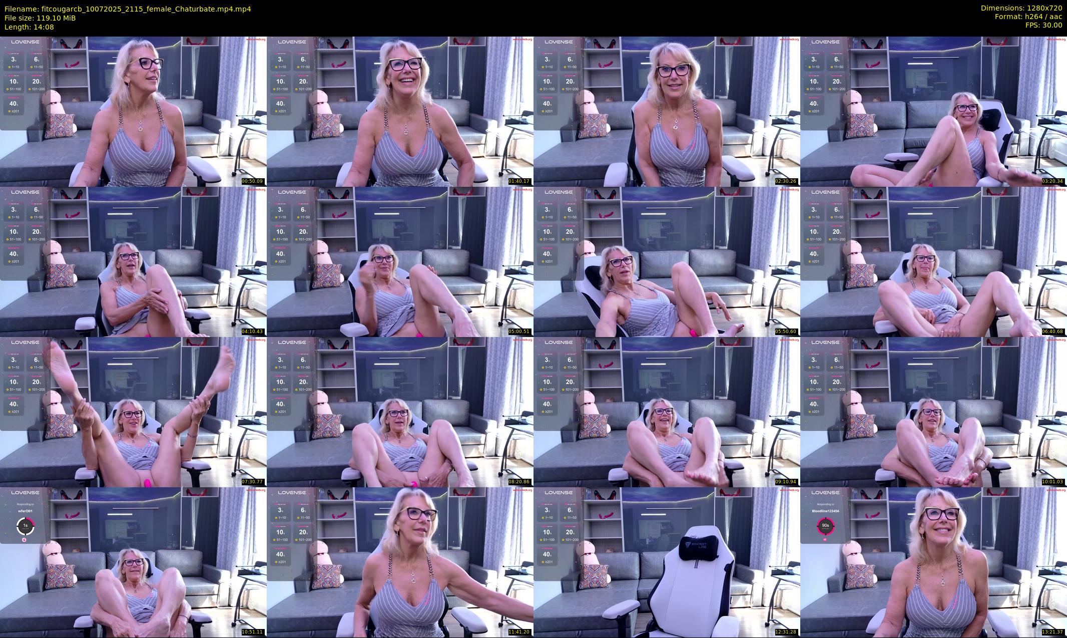fitcougarcb — 15 minute Chaturbate female cam show recording, 720p, Jul 10, 2025