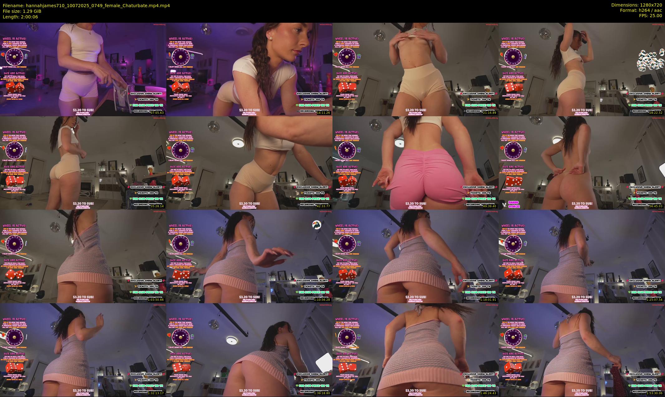 hannahjames710 — 121 minute Chaturbate female cam show recording, 720p, Jul 10, 2025