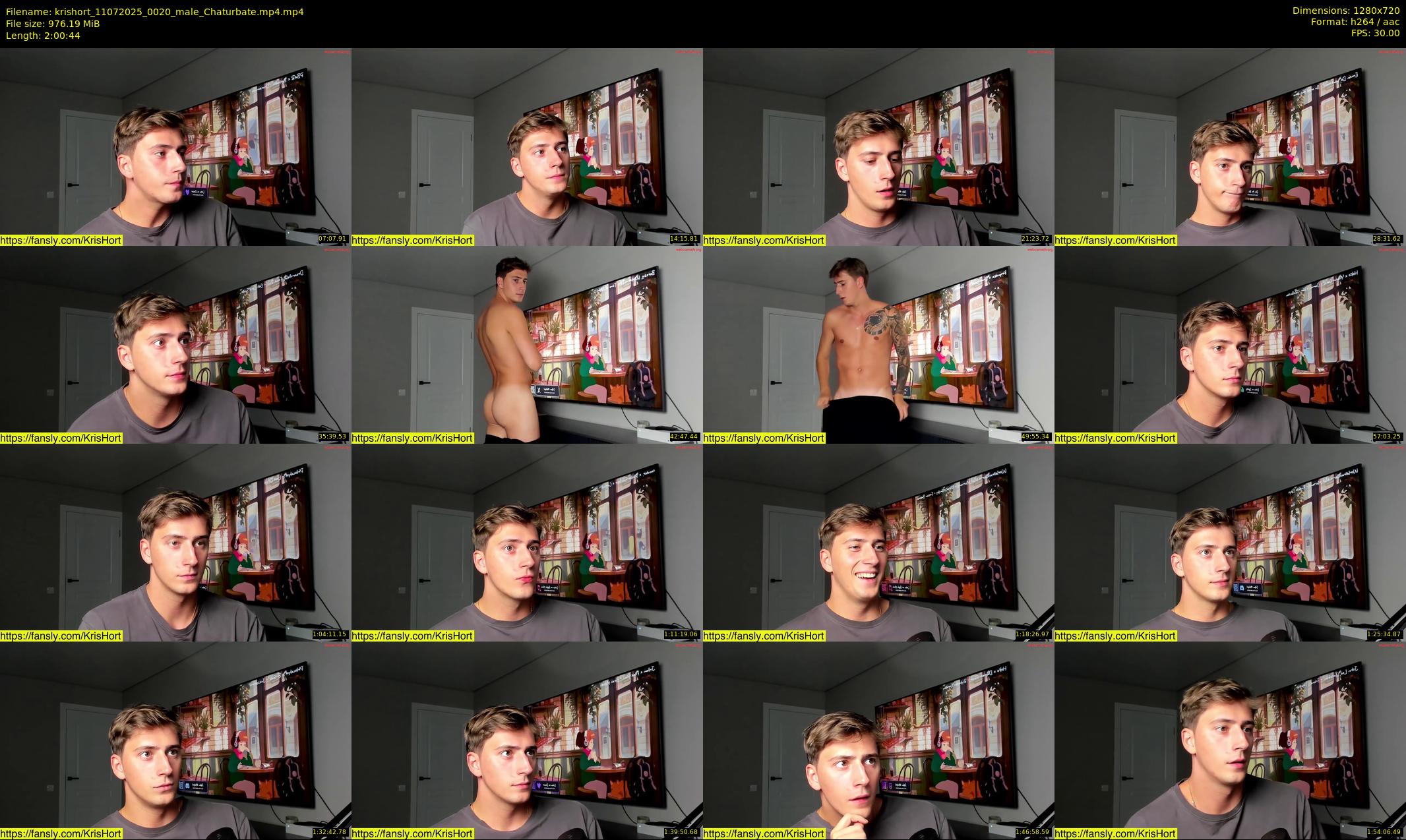 krishort — 121 minute Chaturbate male cam show recording, 720p, Jul 11, 2025